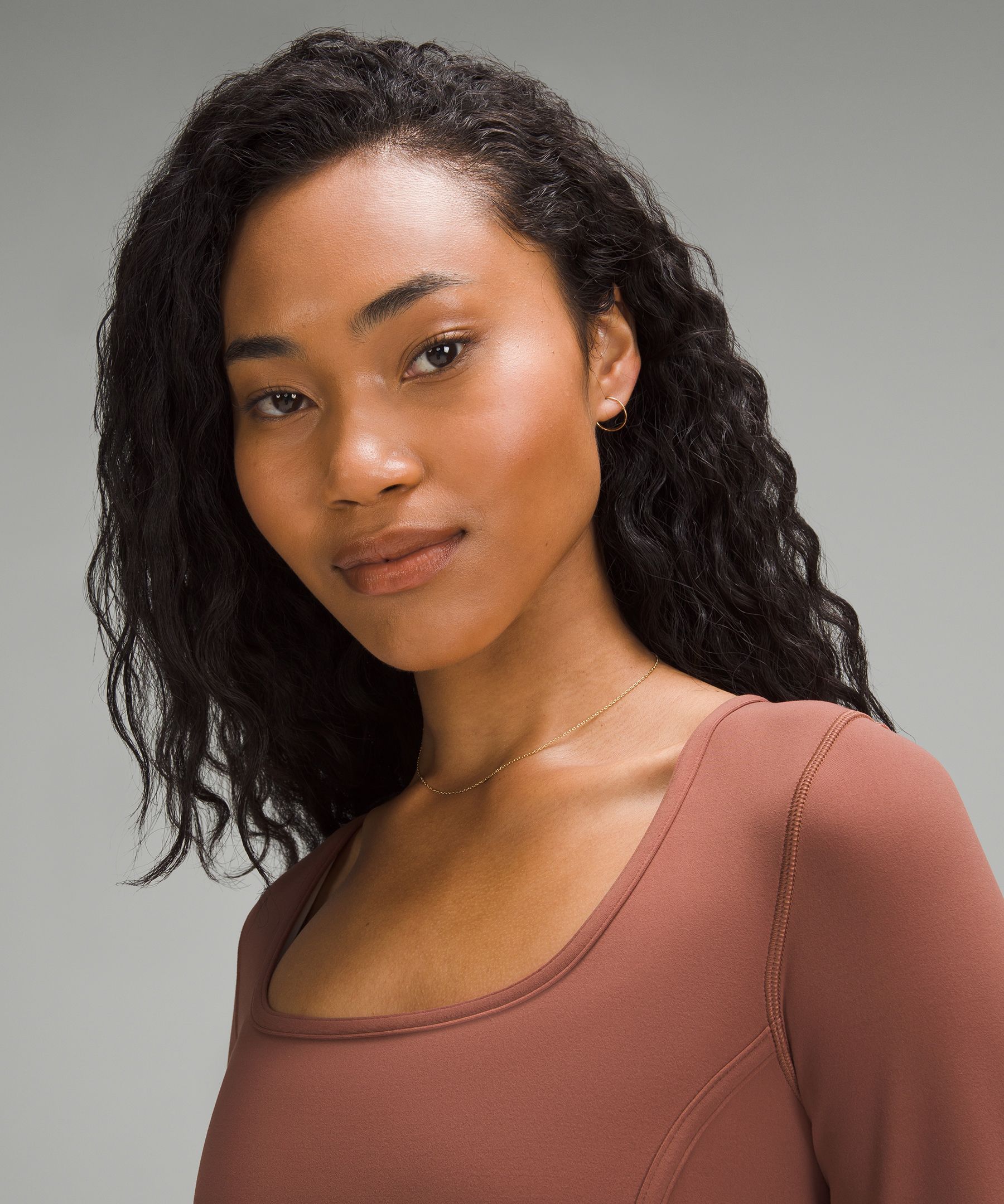 Lululemon Waist-seamed Nulu Long-sleeve Shirt In Brown