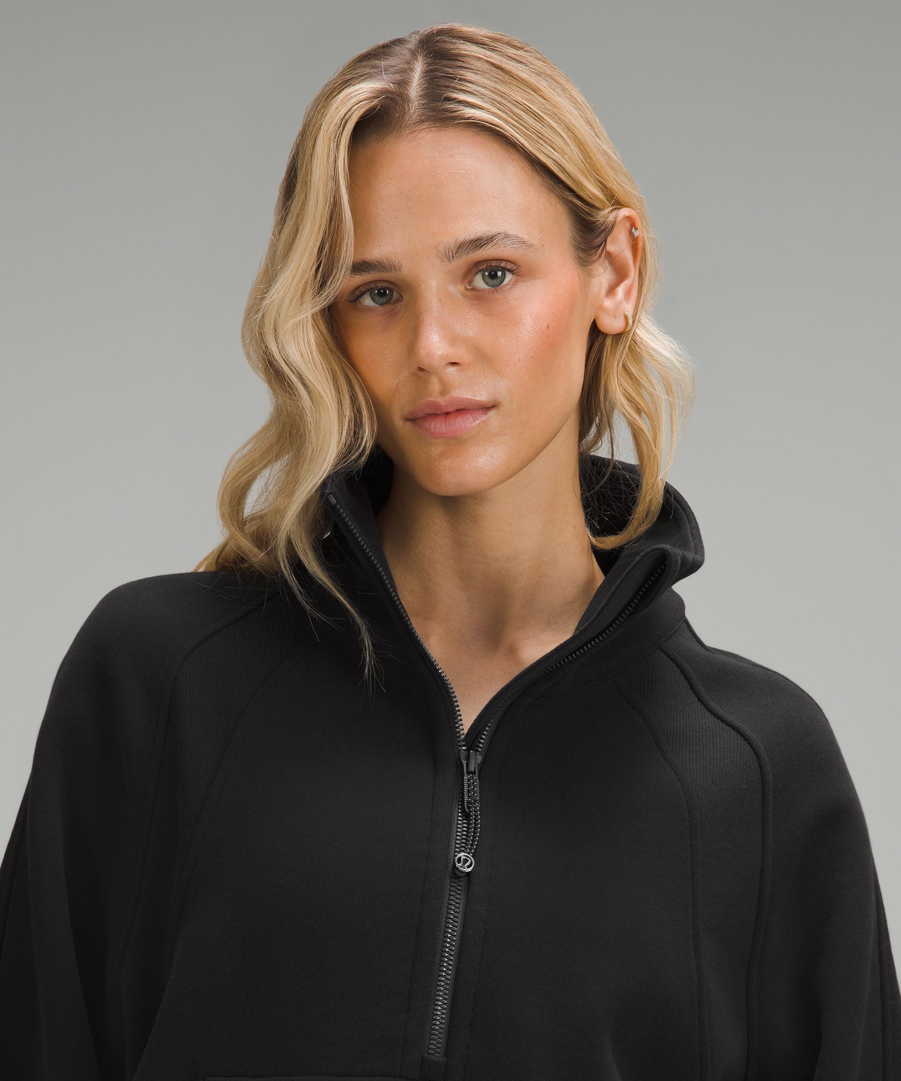 LULULEMON SCUBA OVERSIZED FUNNEL NECK 1/2 HALF ZIP~BLACK ~XS/S~NWT~USPS  SHIP