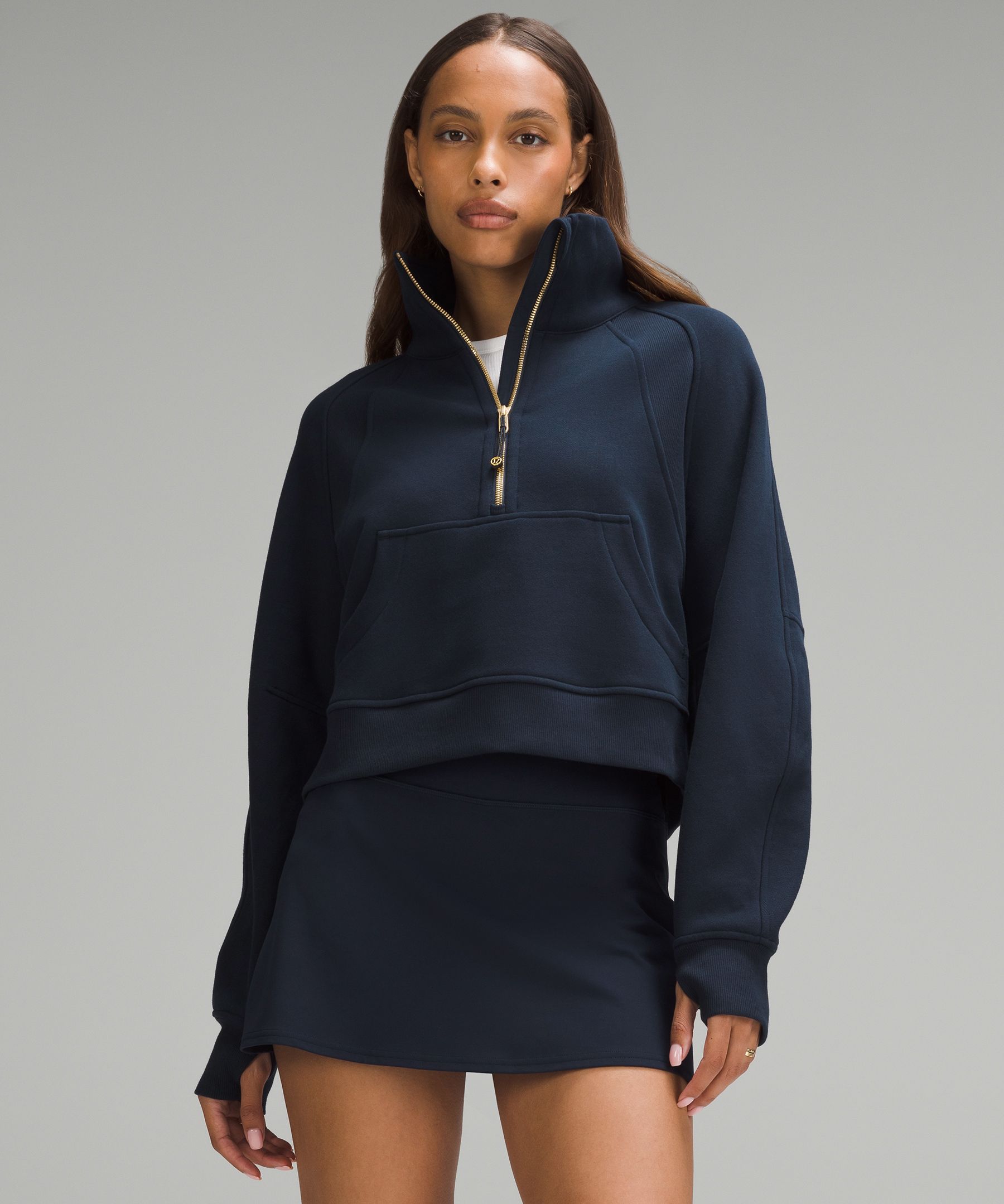 Shop Lululemon Scuba Oversized Funnel-neck Half Zip