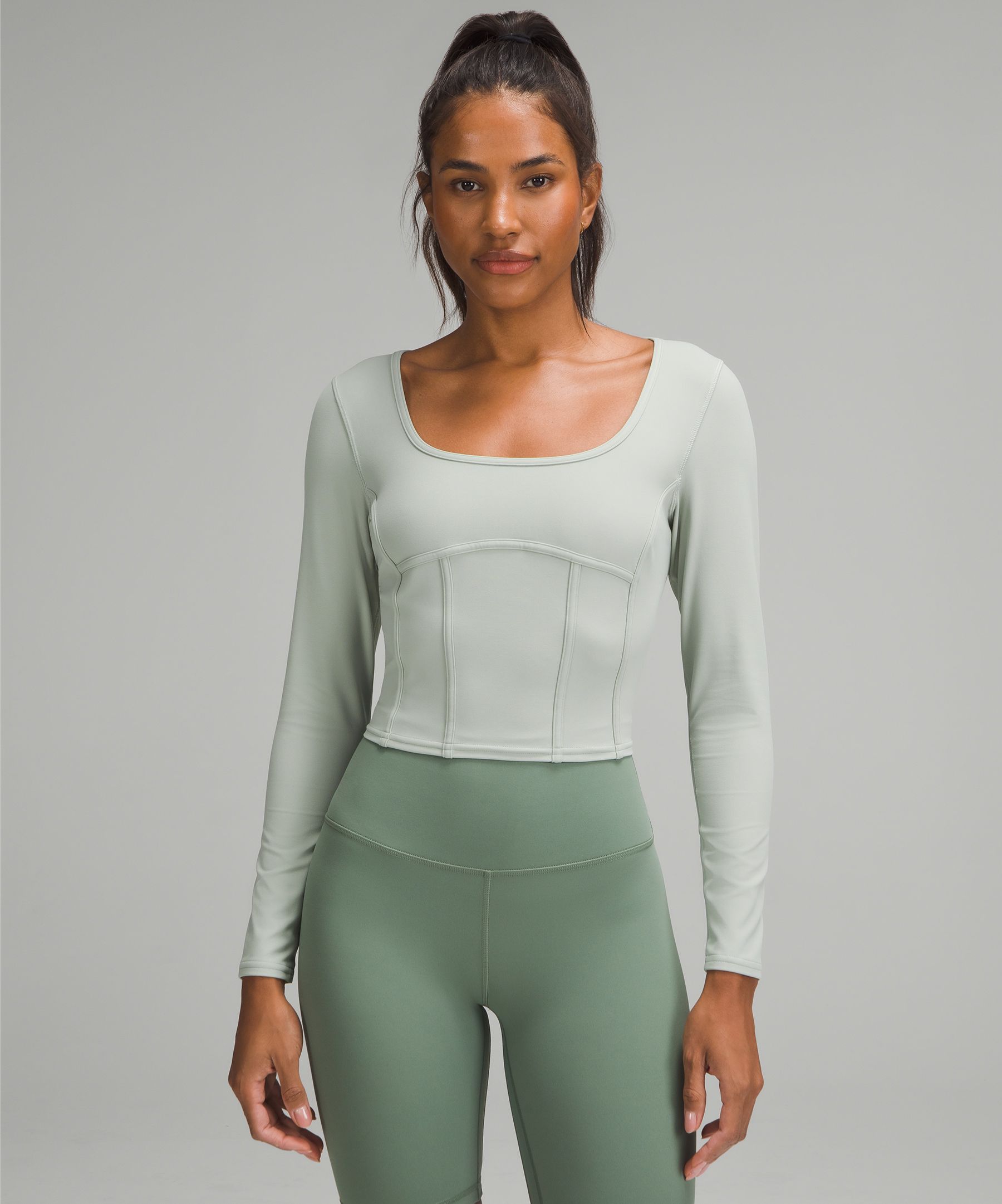 Lululemon Waist-seamed Nulu Long-sleeve Shirt In Green