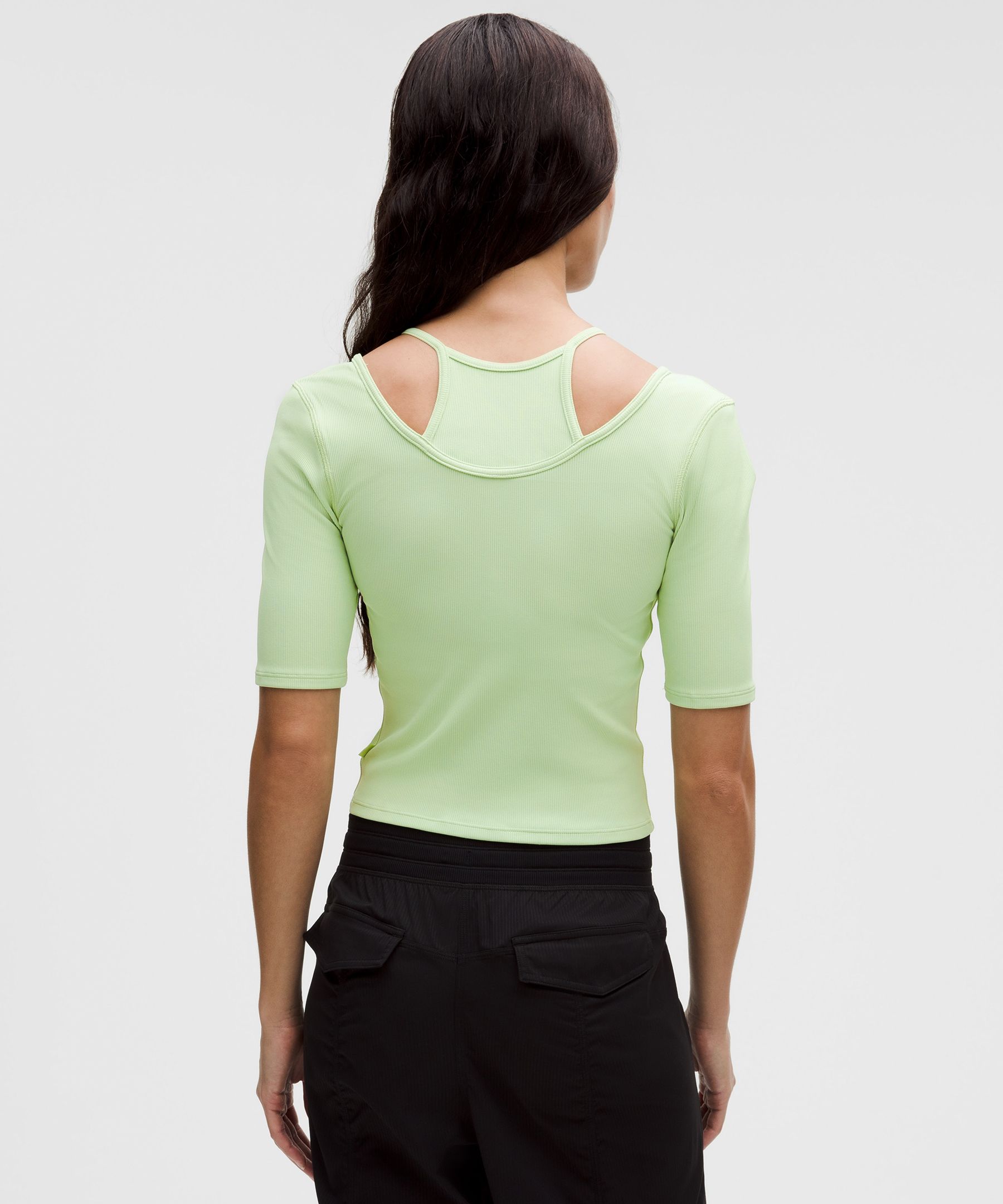 Lululemon Layered-look Ribbed Short-sleeve Shirt