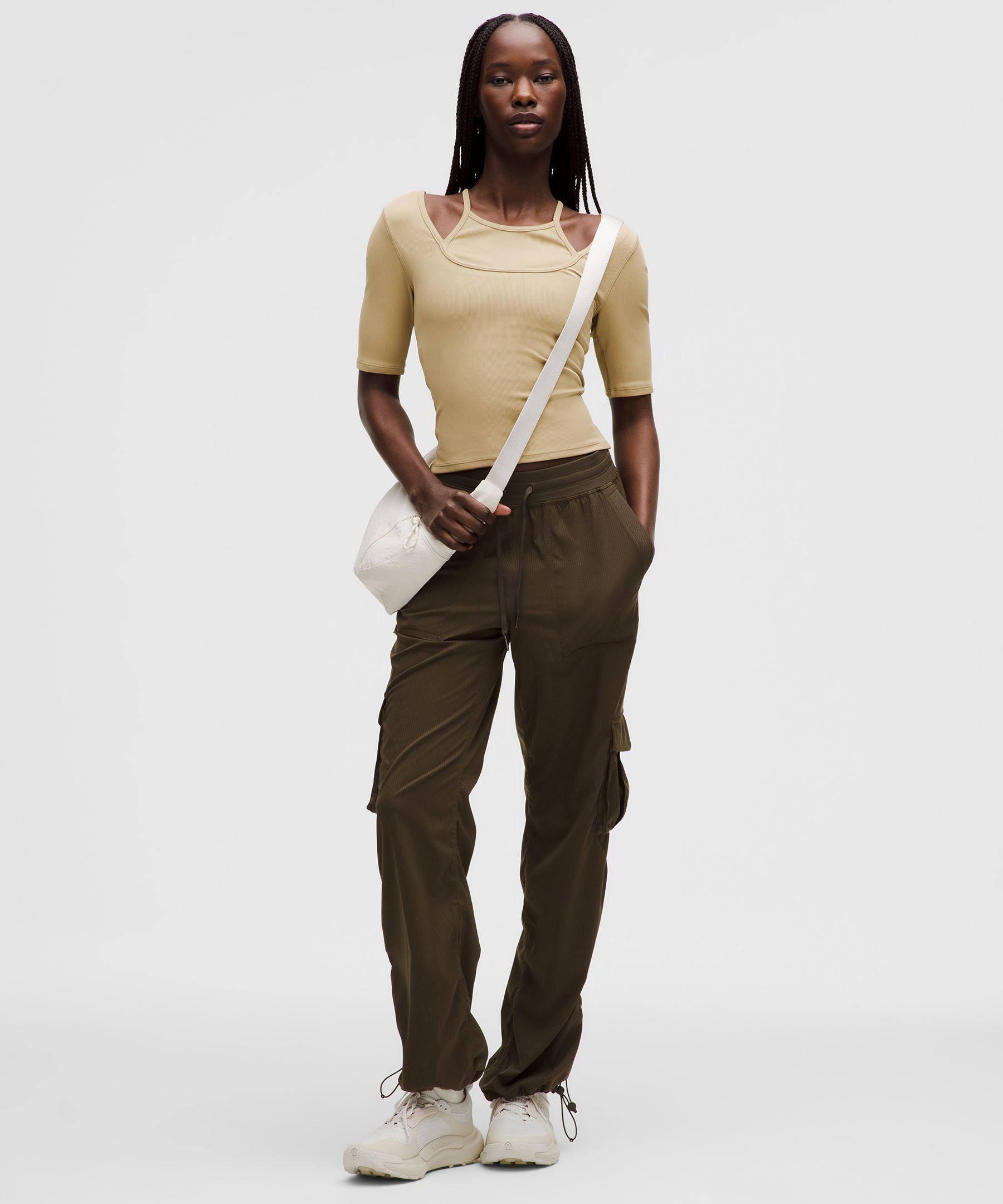 Layered-Look Ribbed Short-Sleeve Shirt