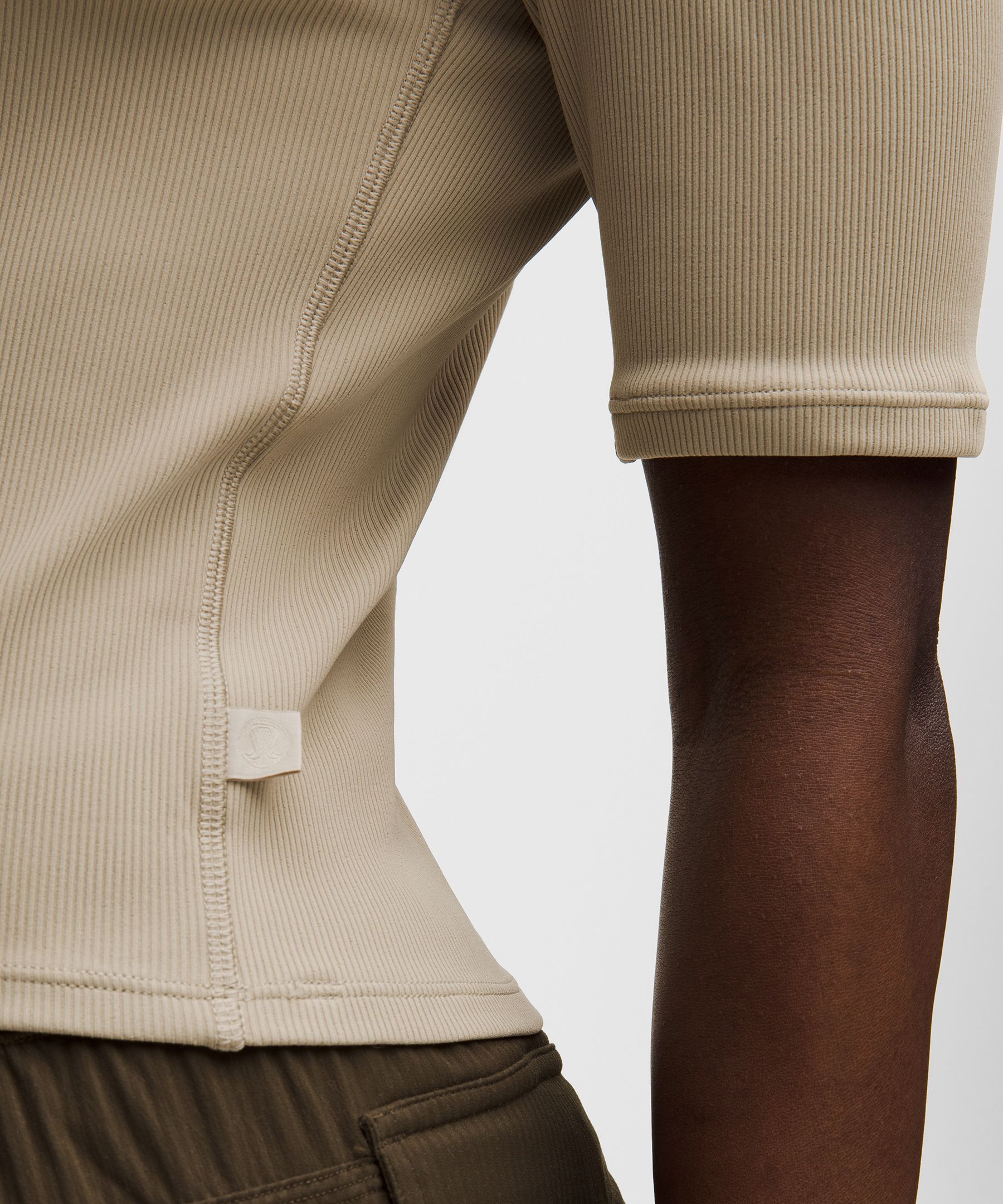 Layered-Look Ribbed Short-Sleeve Shirt