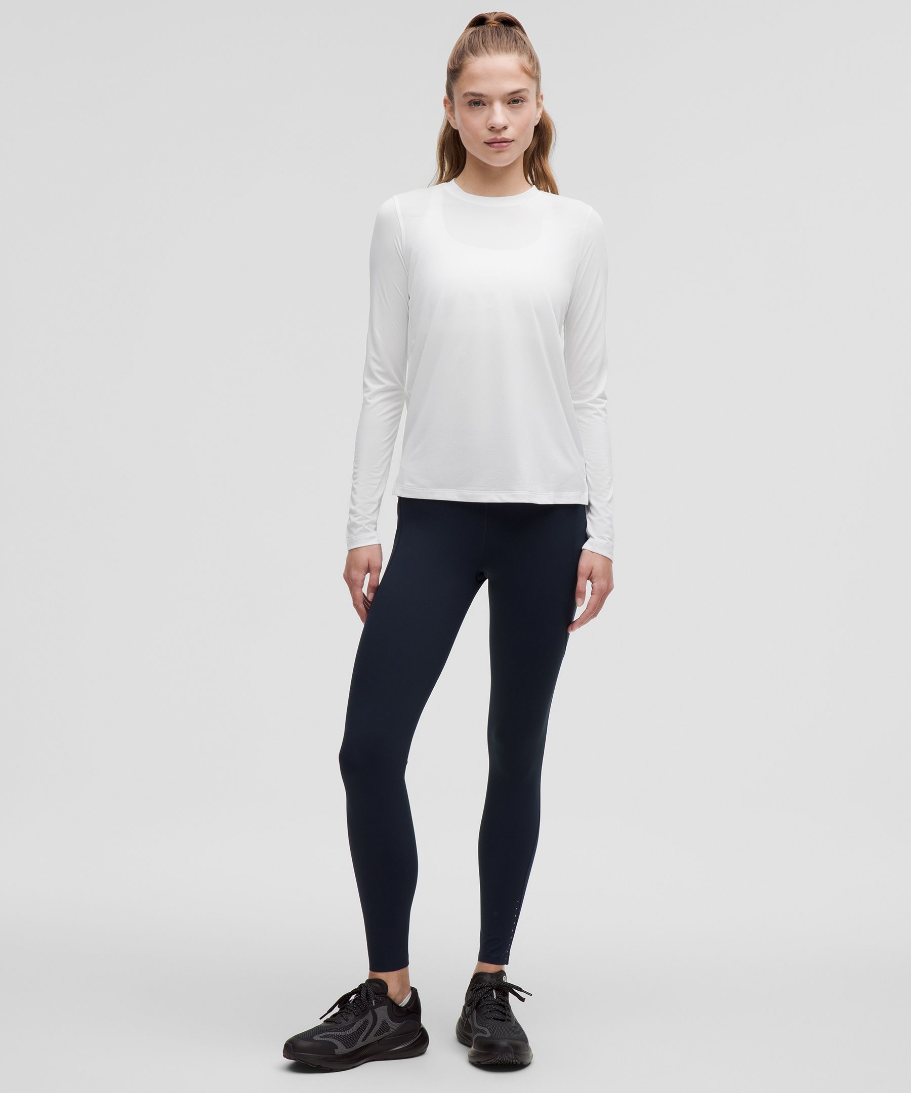 lululemon athletica, Tops, Lululemon Weekend Long Sleeve Womens Size Lux  Indigowhite Euc