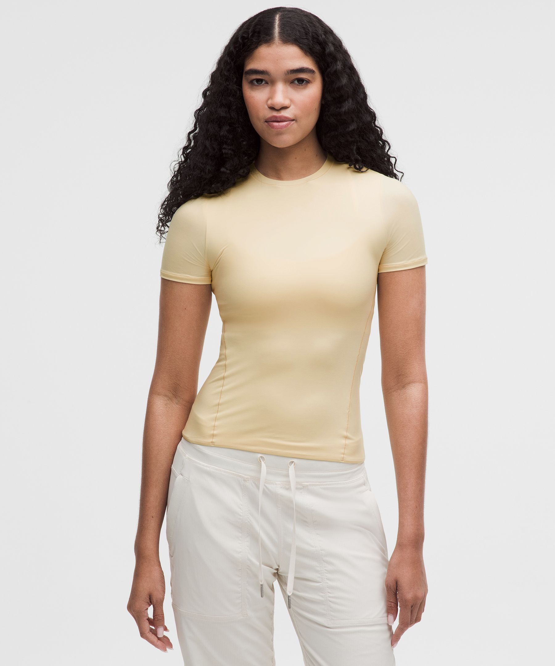lululemon – Women’s Wundermost Ultra-Soft Nulu Hip-Length Crewneck Shirt – Color Yellow – Size XL