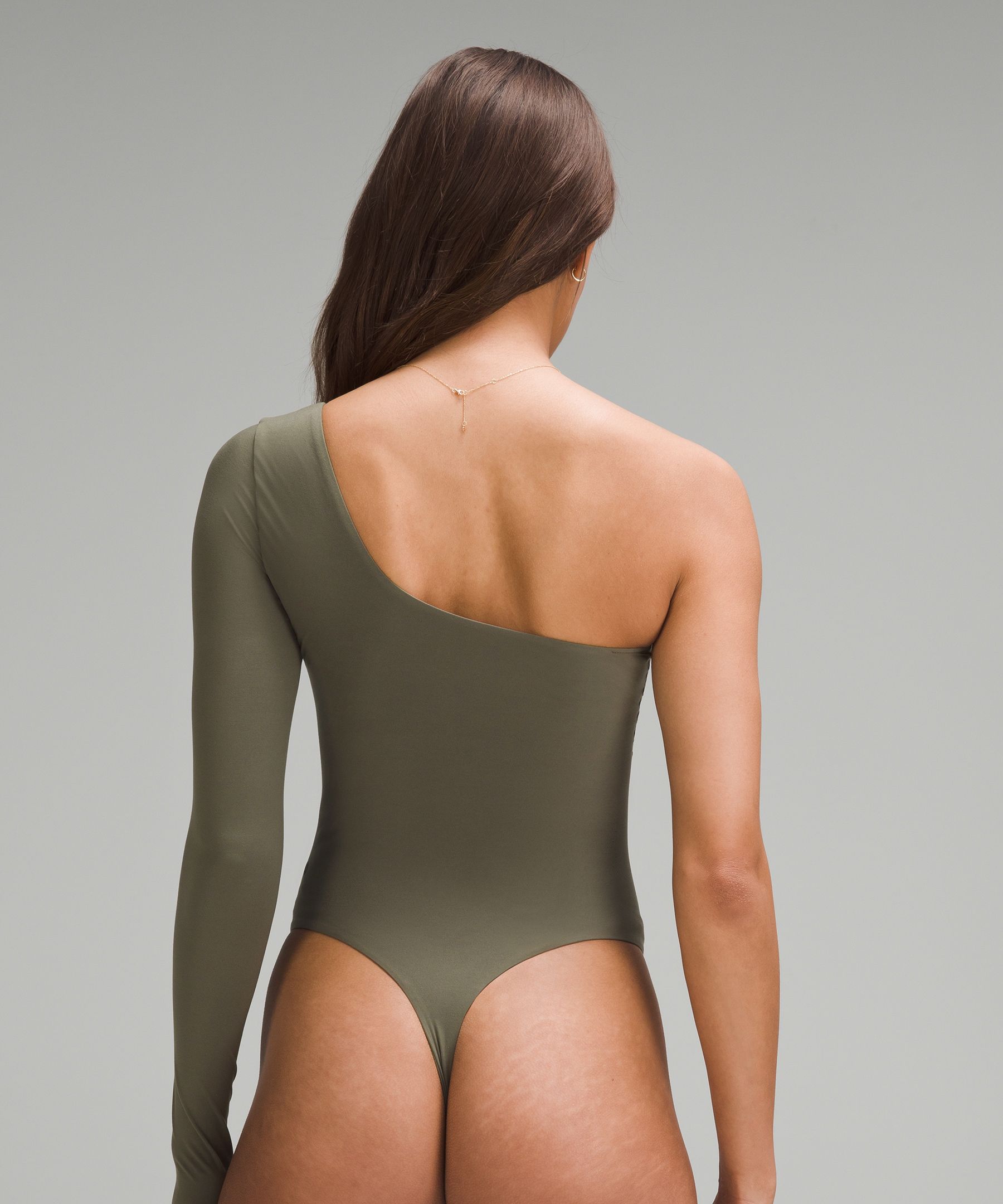 Shop Lululemon Wundermost Bodysuit -  Ultra-soft Nulu Long-sleeve One-shoulder Bodysuit
