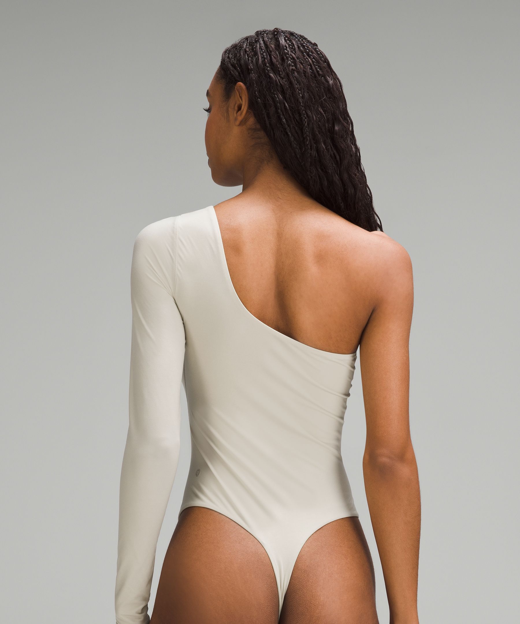 Shop Lululemon Wundermost Bodysuit - Ultra-soft Nulu Long-sleeve One-shoulder Bodysuit