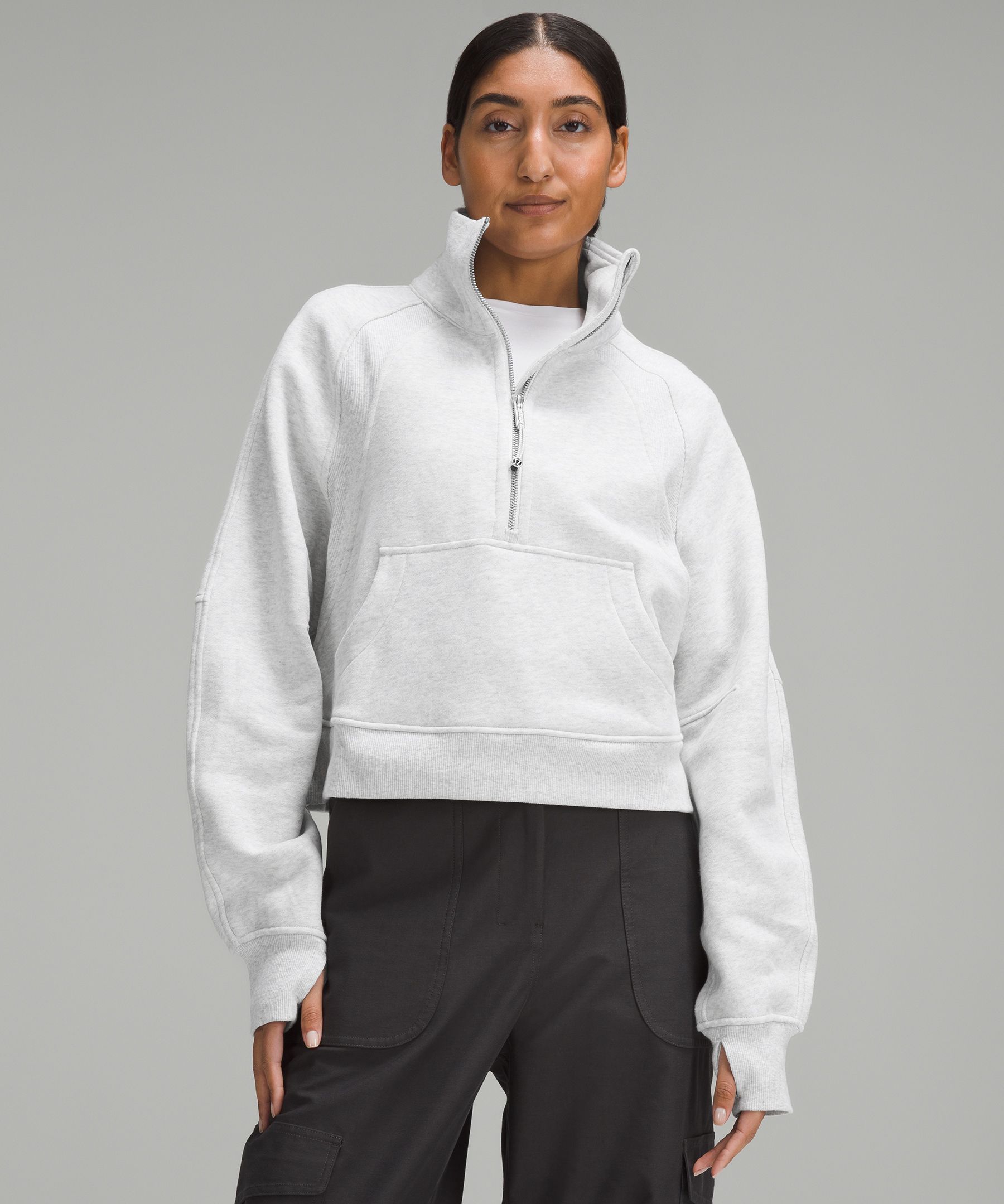 Lululemon Scuba Oversized Funnel-neck Half Zip In White