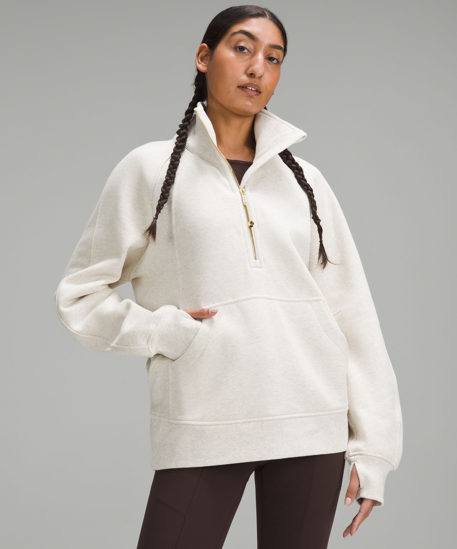 Scuba Oversized Funnel-Neck Half Zip *Long, Women's Hoodies & Sweatshirts
