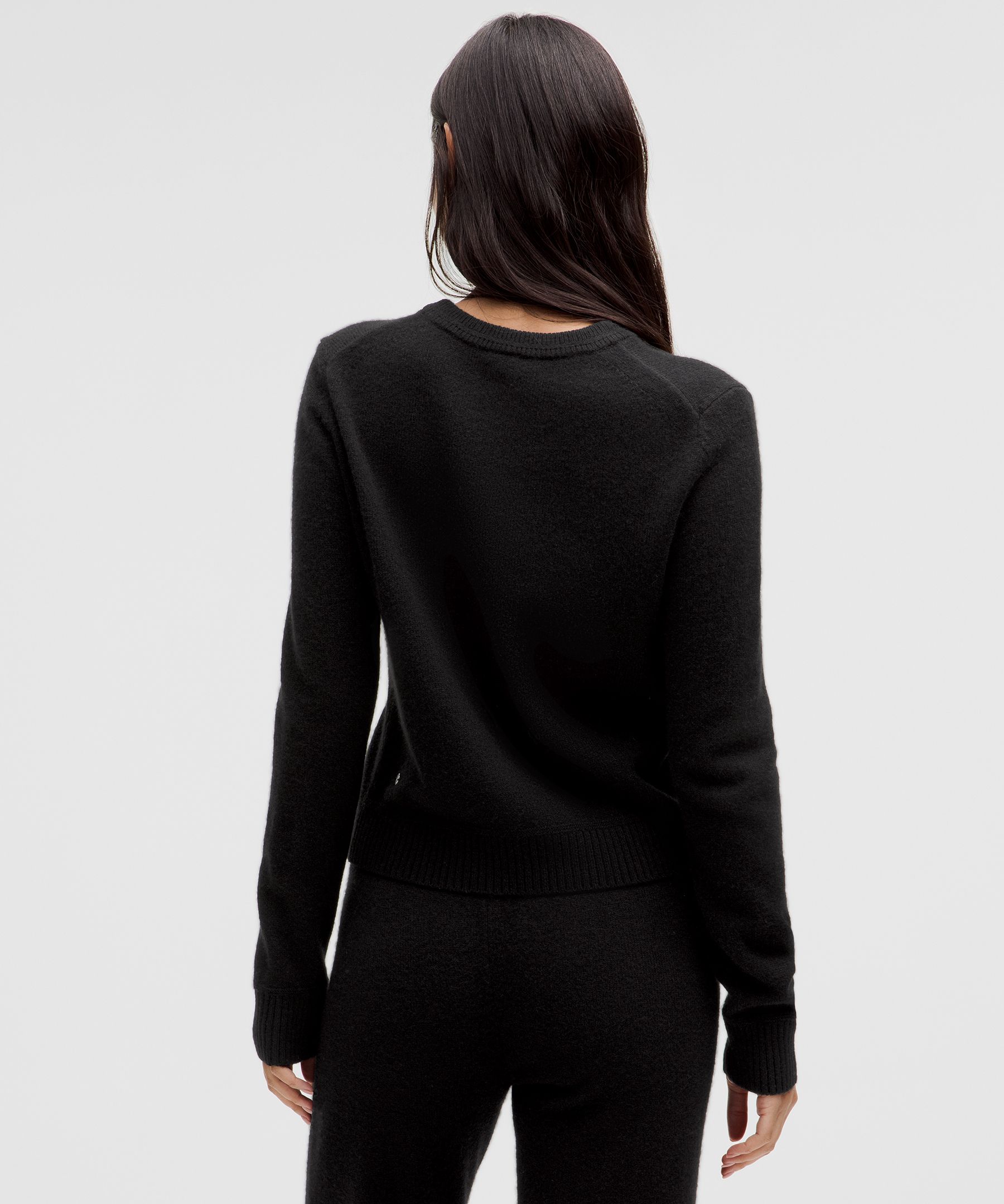 Lululemon Womens Bring it Backbend Black Crewneck Sweater 2024 Small Cashmere Blend S