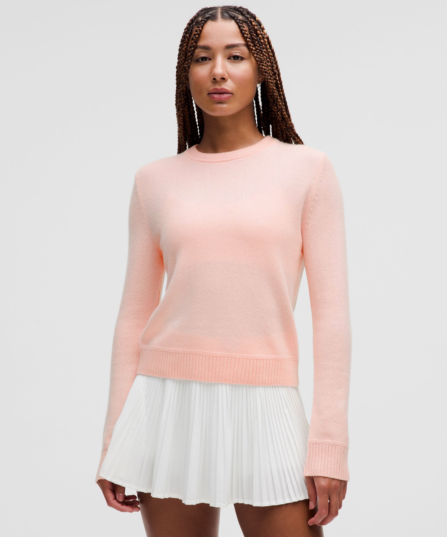 Cashmere Slim-Fit Crewneck Sweater - Pink