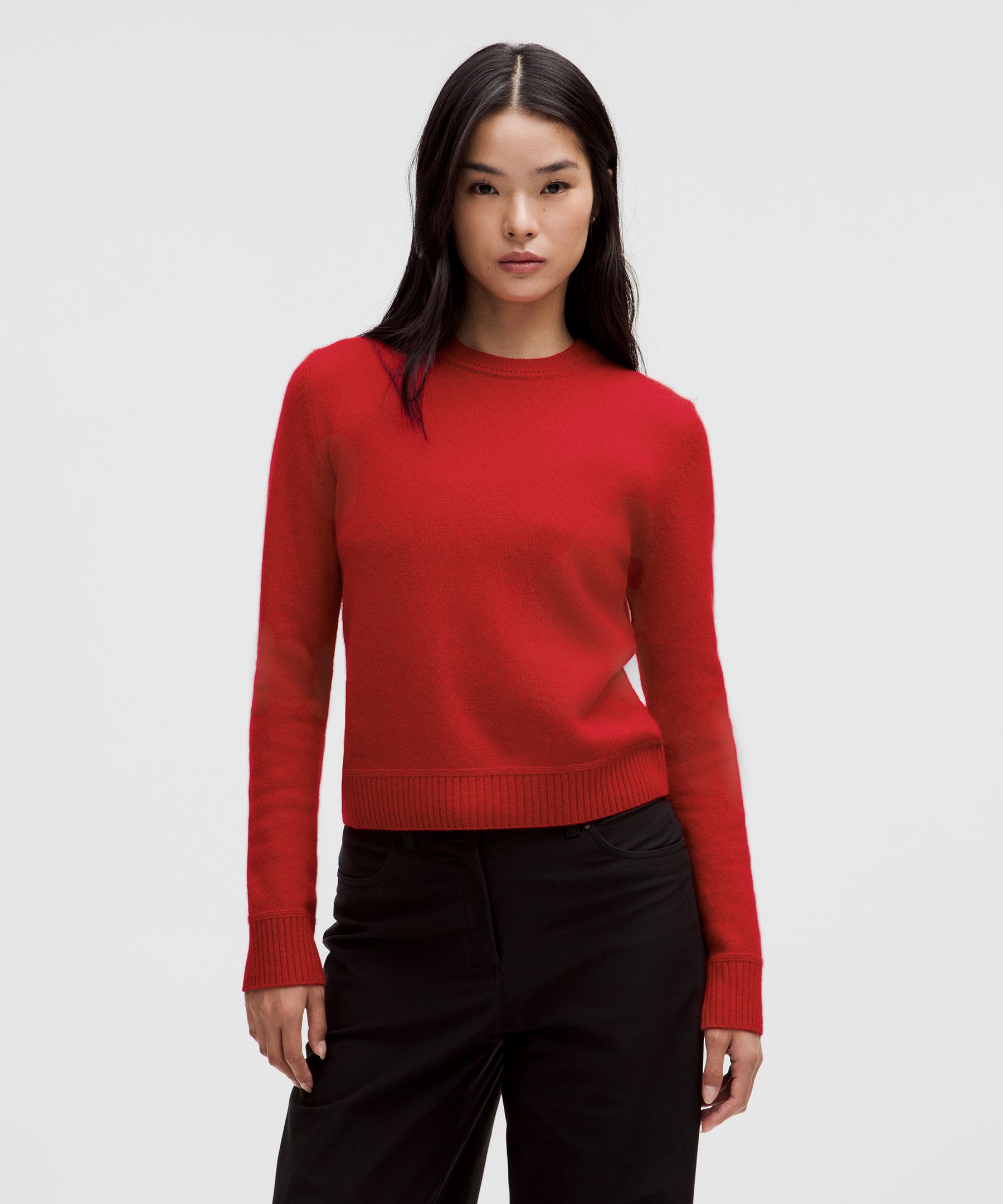 Cashmere Slim-Fit Crewneck Sweater - Red