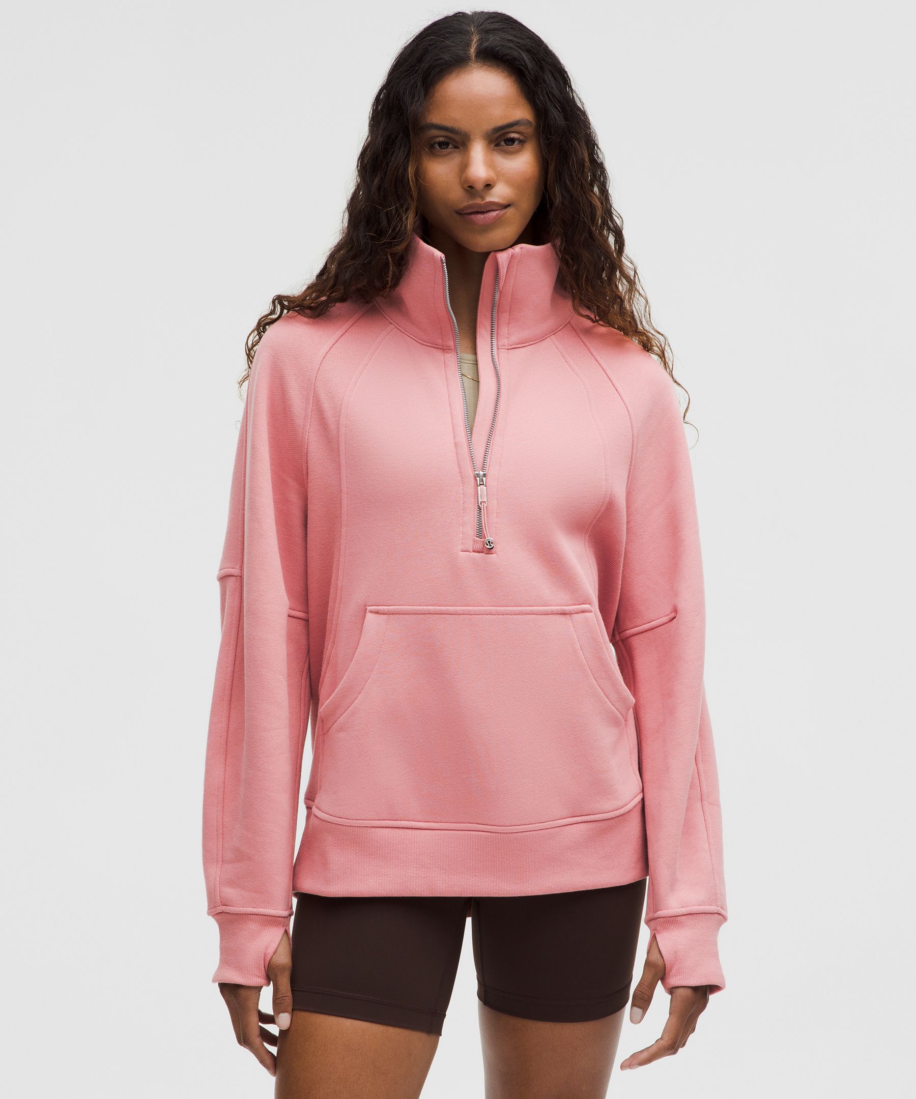 Scuba Oversized Funnel-Neck Half Zip Long