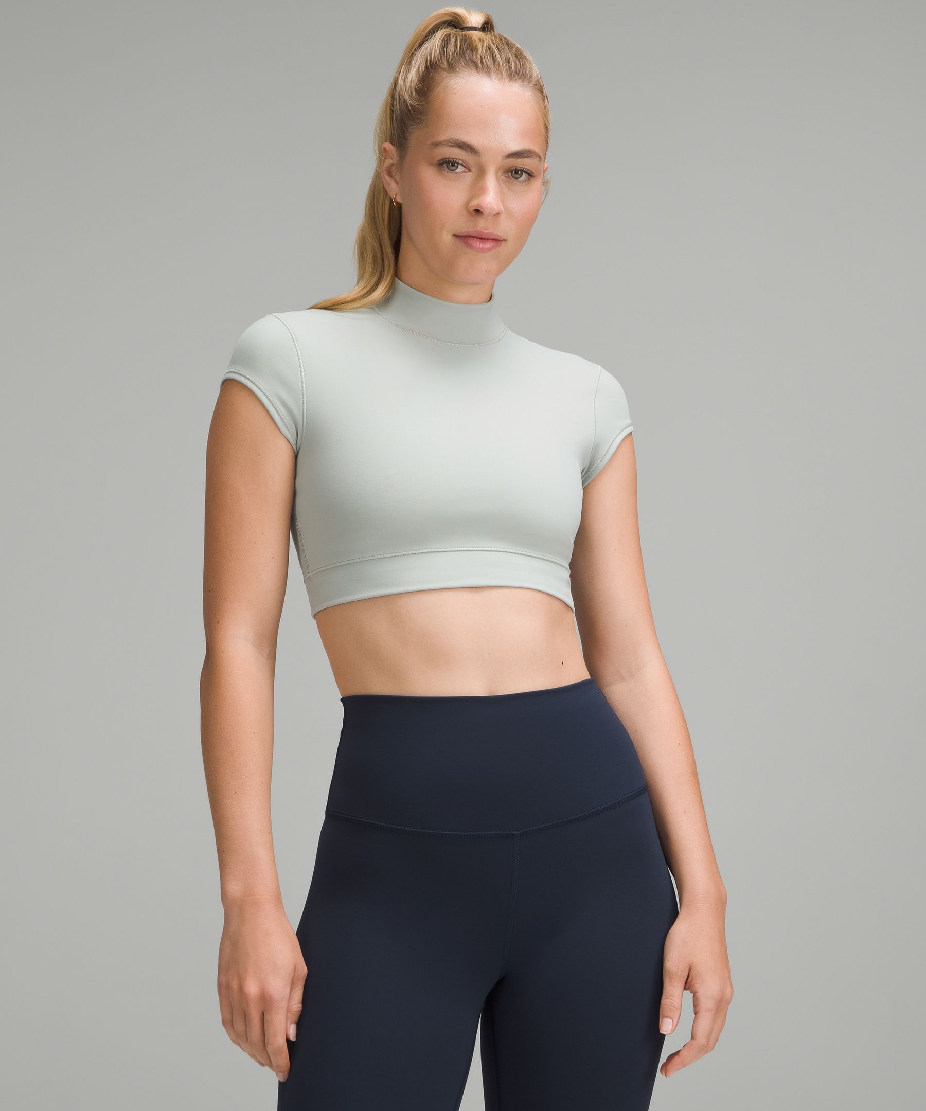 Lululemon Wunder Train Super Cropped Short-sleeve Shirt In Blue