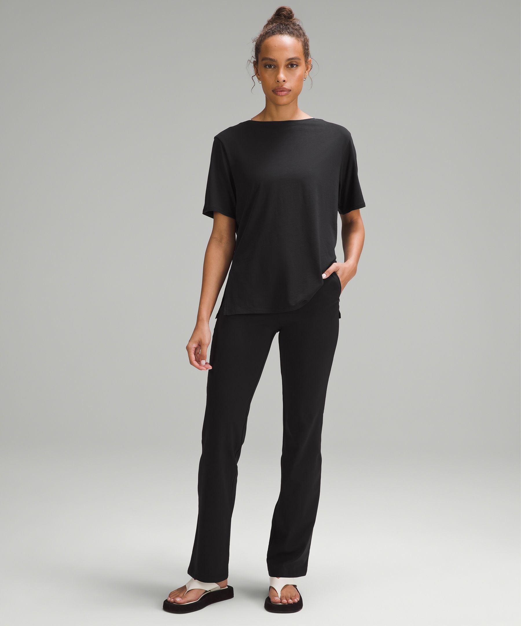 Shop Lululemon Relaxed-fit Boatneck T-shirt