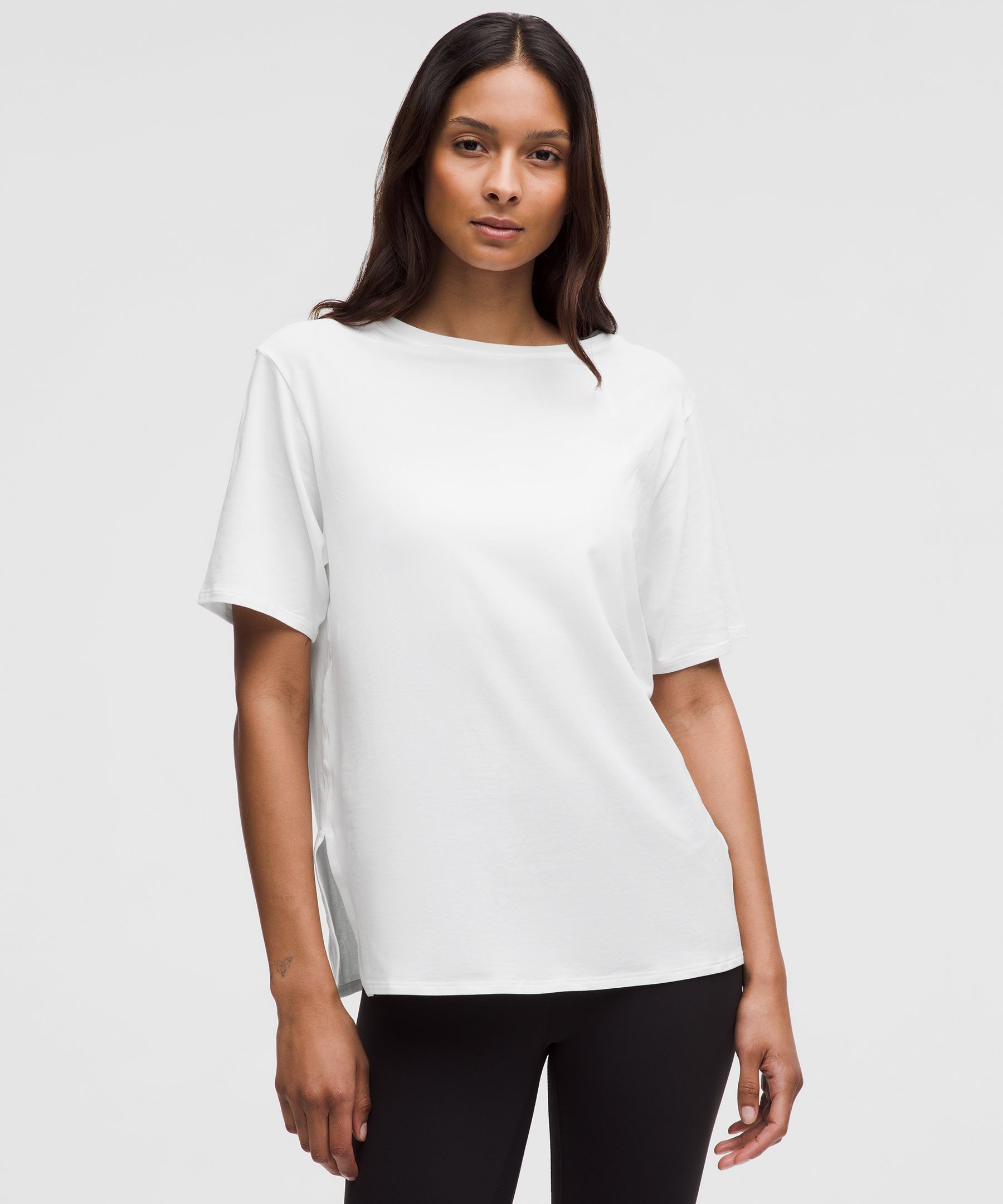 LULULEMON Wide Sleeve Gathered Hem T-Shirt - FUSP (Flush Pink) (as1,  Numeric, Numeric_10, Regular, Regular) at  Women's Clothing store