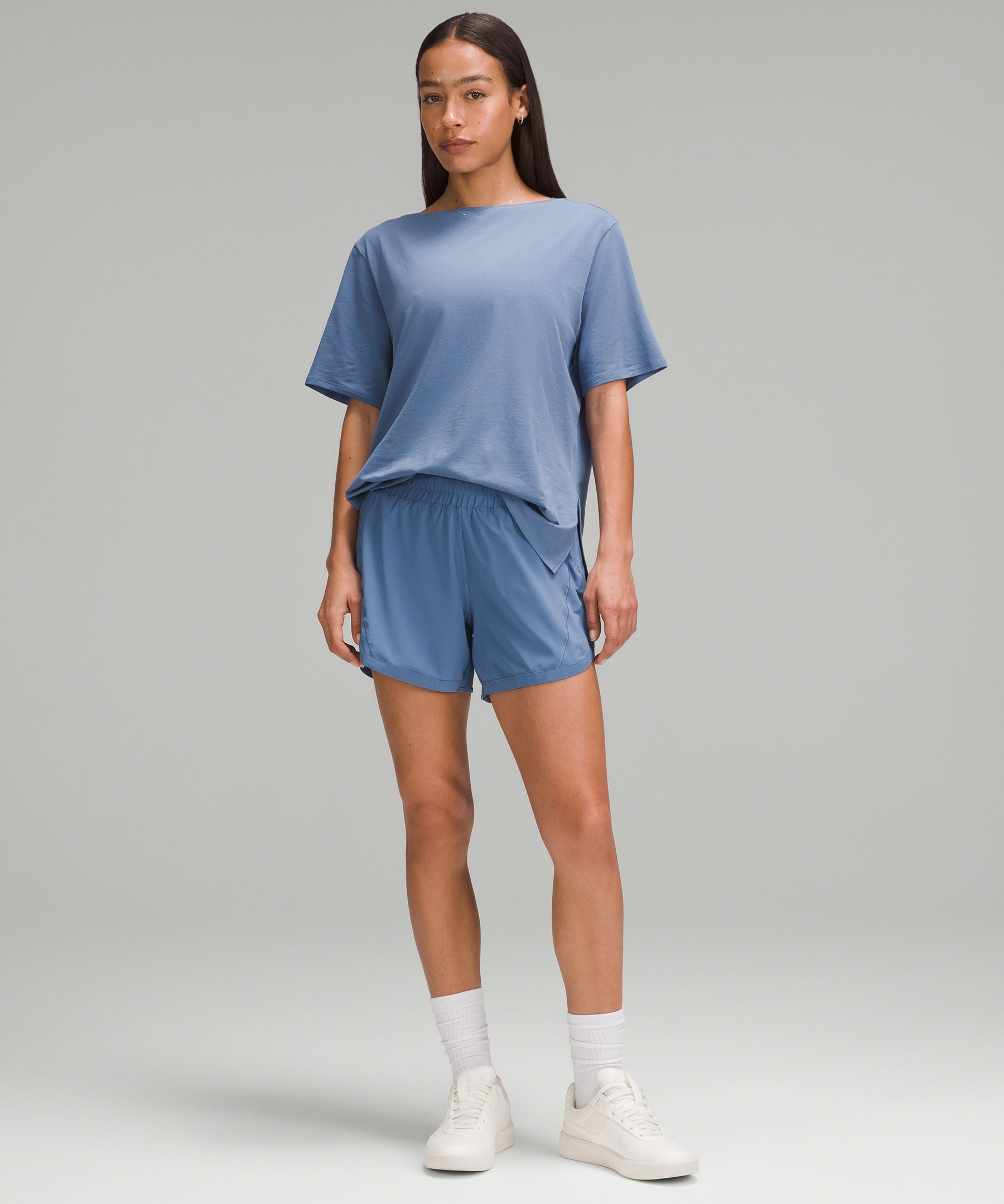 Shop Lululemon Relaxed-fit Boatneck T-shirt