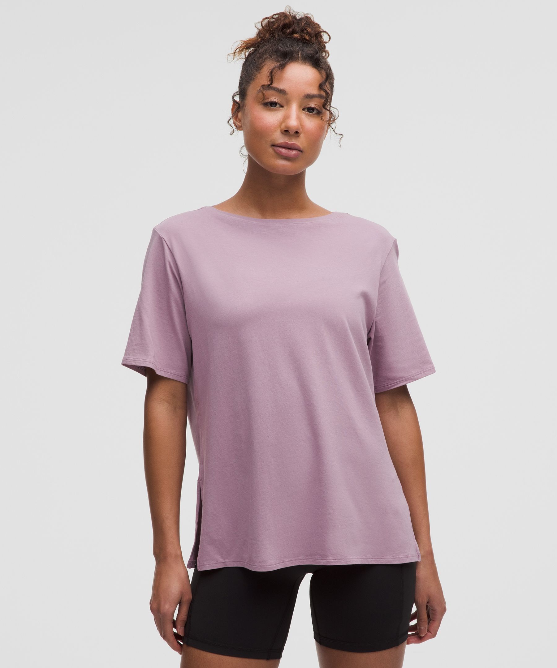 Relaxed-Fit Boatneck T-Shirt - Purple