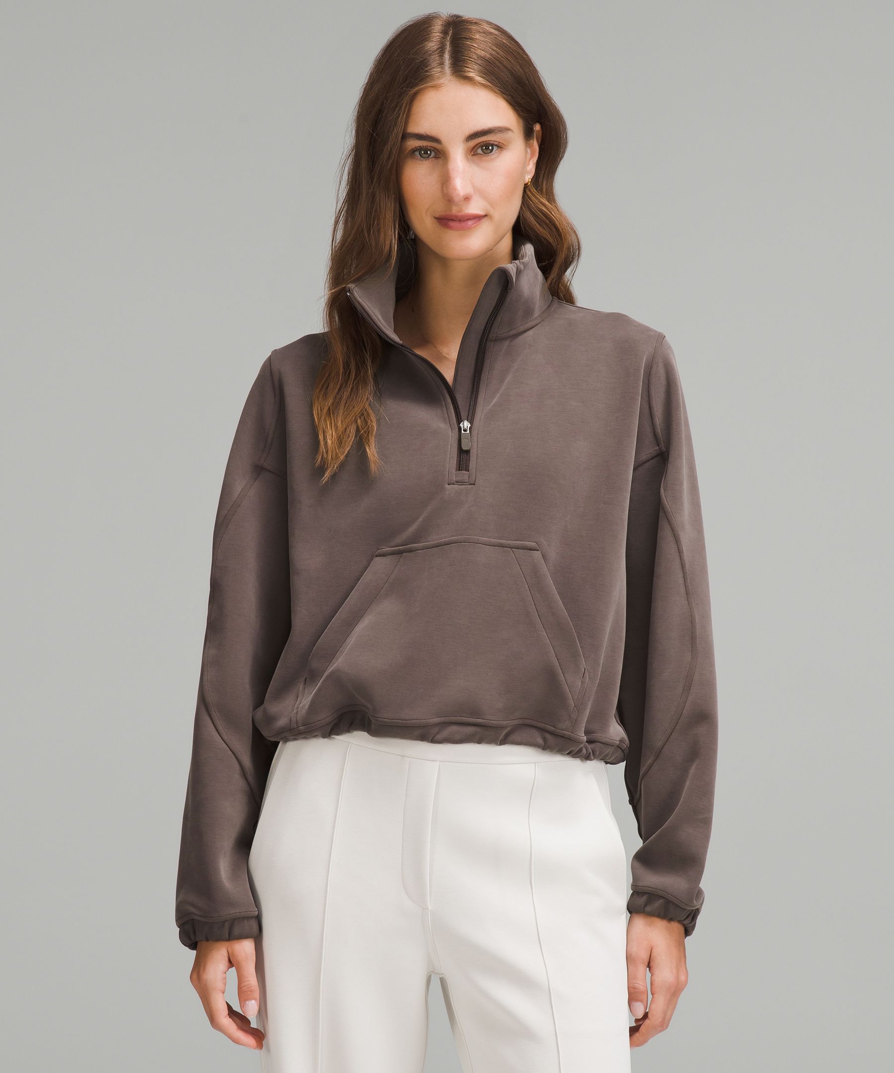 Brushed Softstreme Half Zip - Brown,Neutral