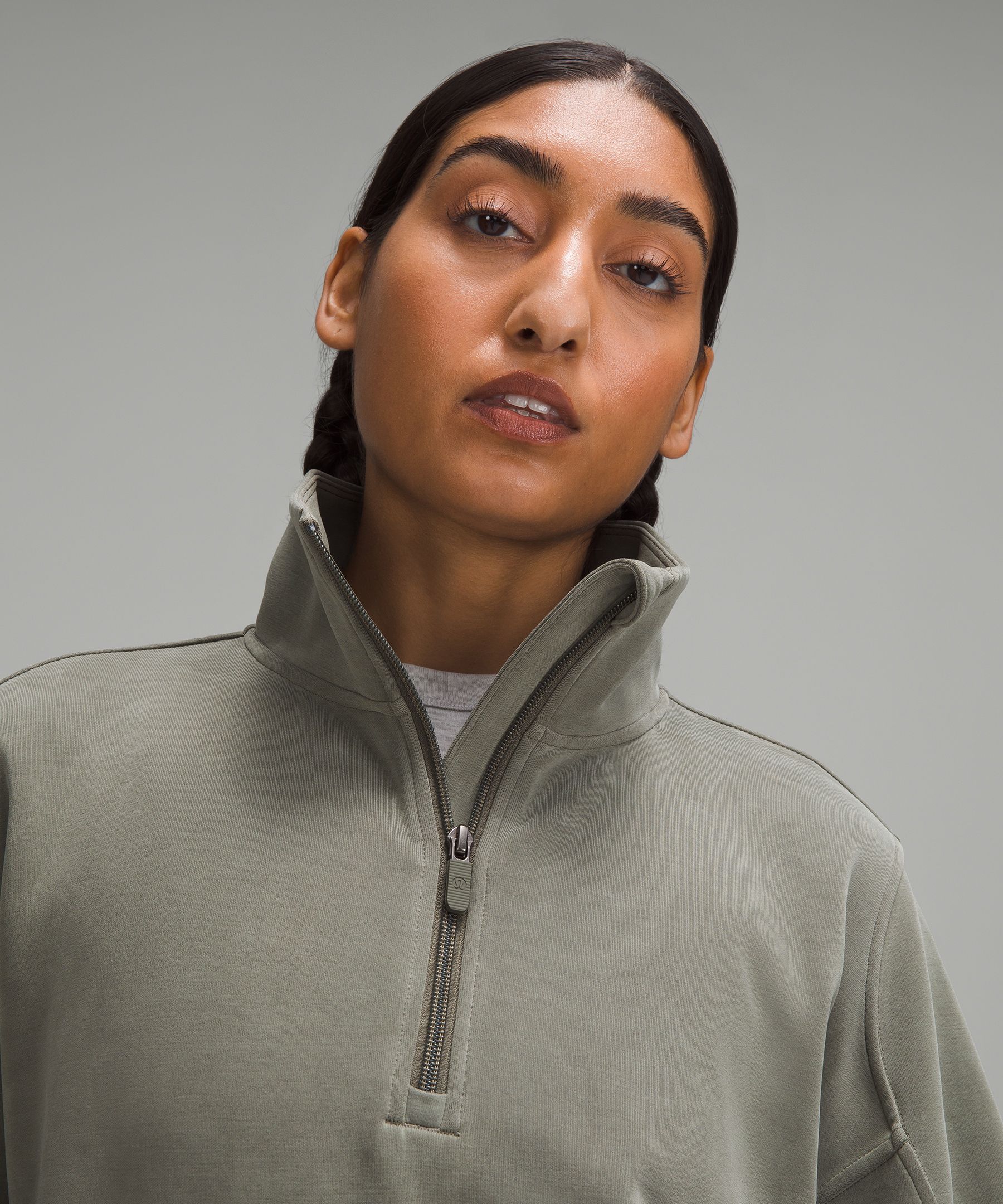 Brushed Softstreme Ribbed Half Zip, Women's Hoodies & Sweatshirts