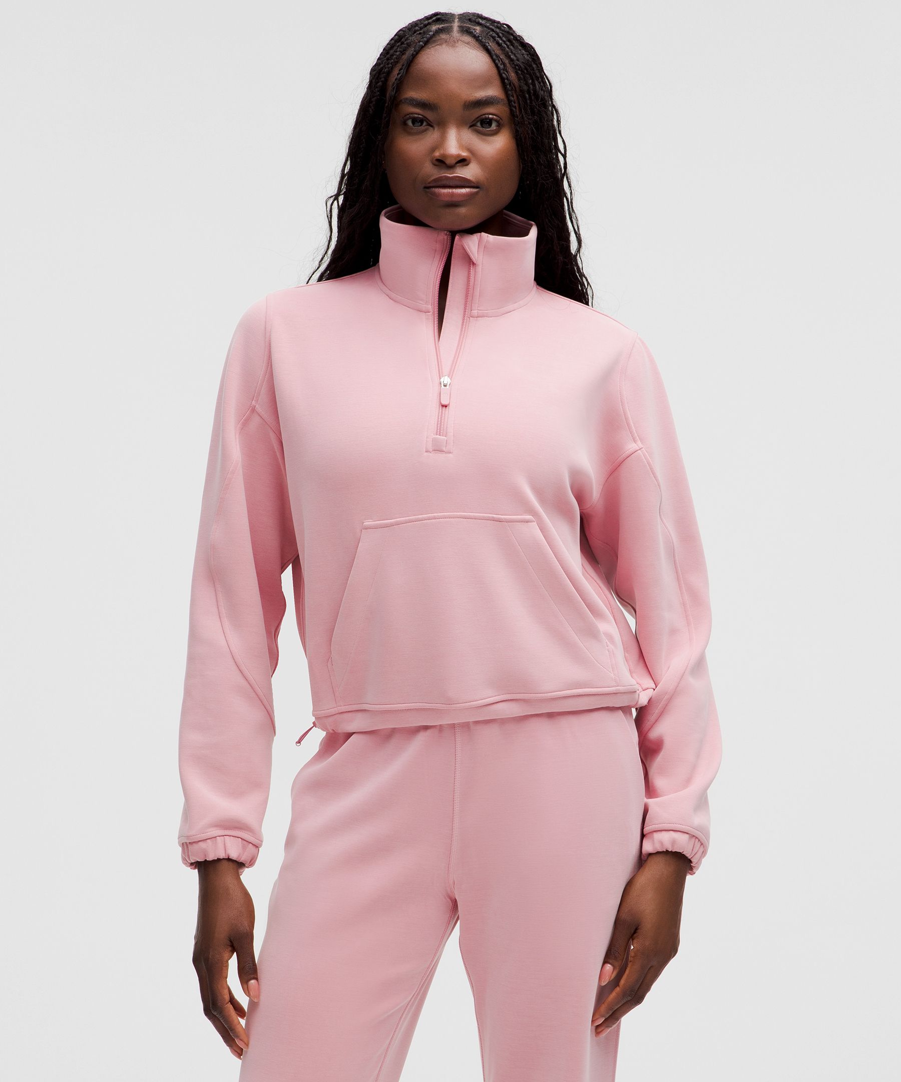 Brushed Softstreme Half Zip - Pink Tide