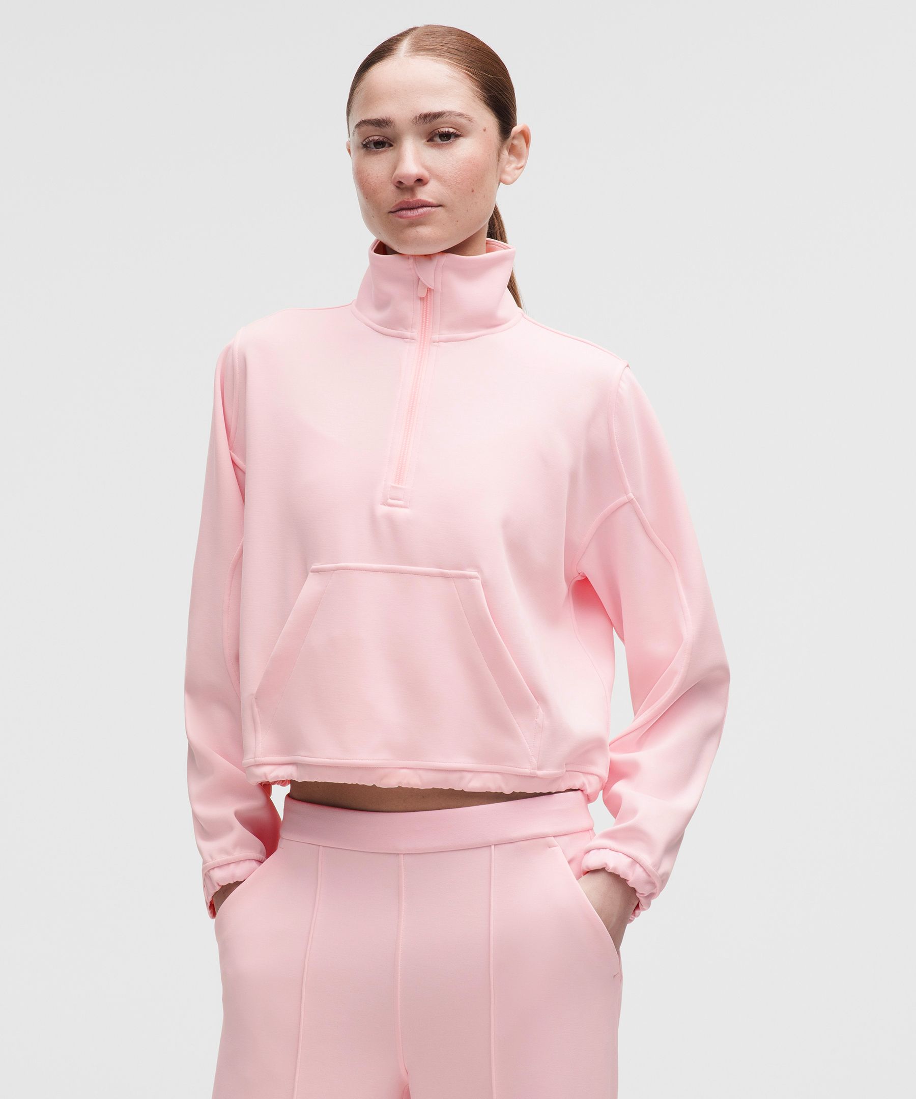 lululemon – Women’s Brushed Softstreme Half Zip Sweatshirt – Color Pink – Size 4