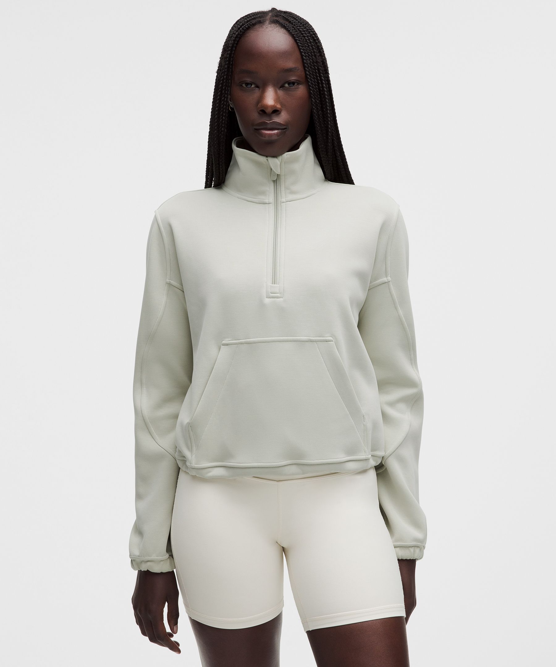 lululemon – Women’s Brushed Softstreme Half Zip Sweatshirt – Color Grey – Size 18