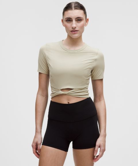 Lululemon Cropped Nulu Twist-Hem Short-Sleeve Shirt