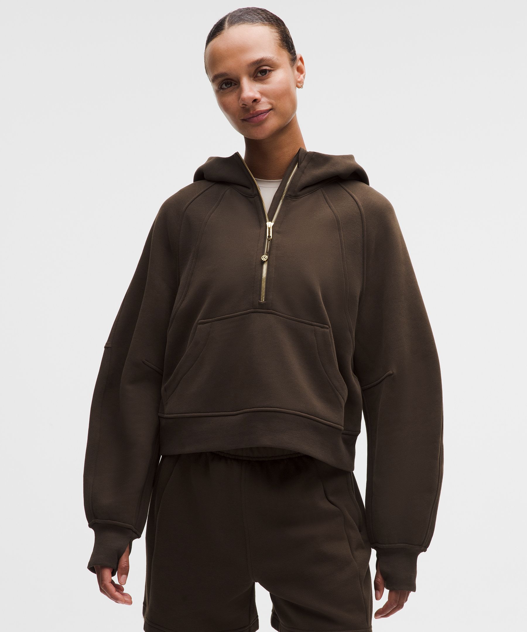 lululemon – Women’s Scuba Oversized Half-Zip Hoodie – Color Gold/Brown – Size Medium/Large