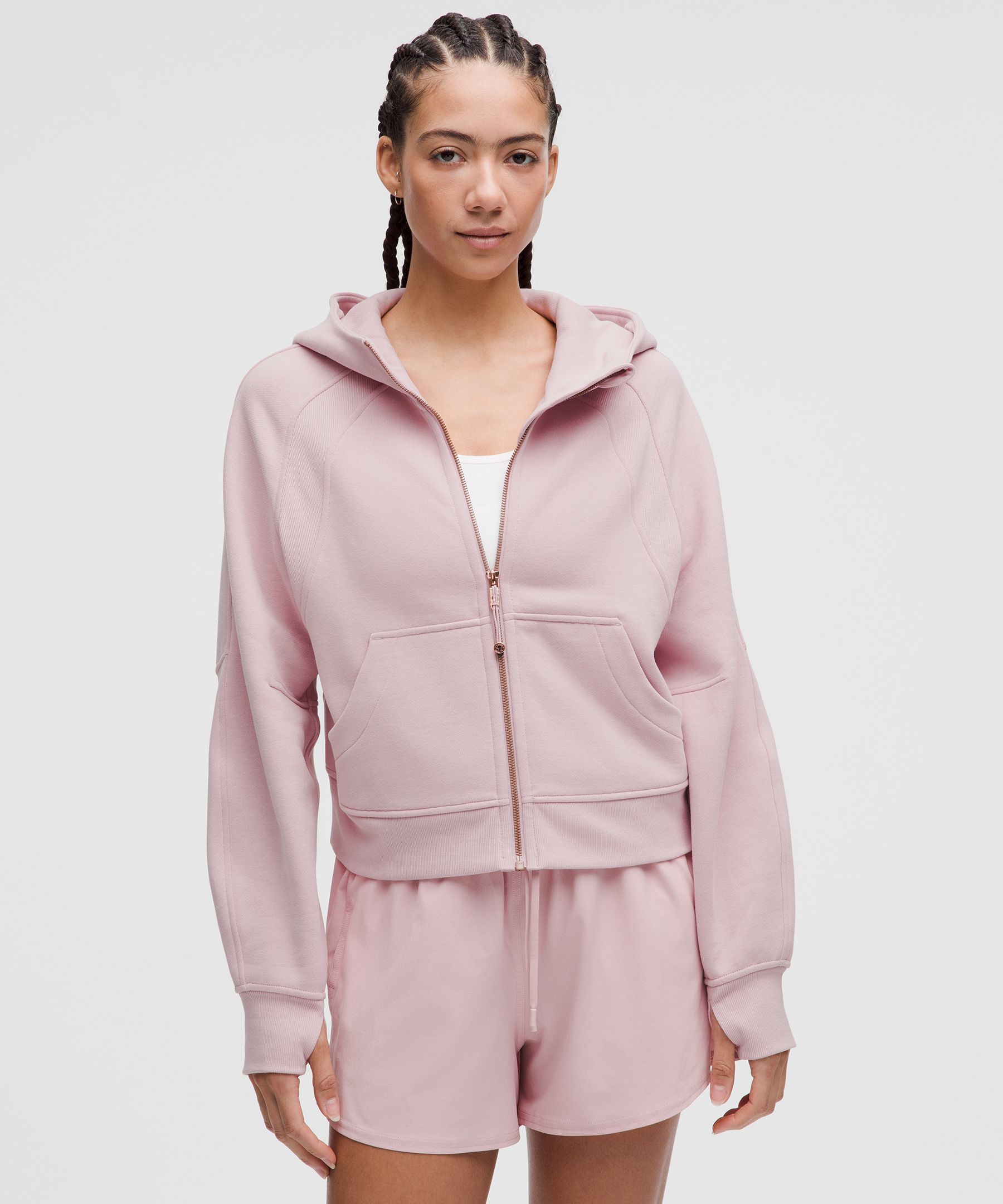 Scuba Oversized Full-Zip Hoodie - Pink