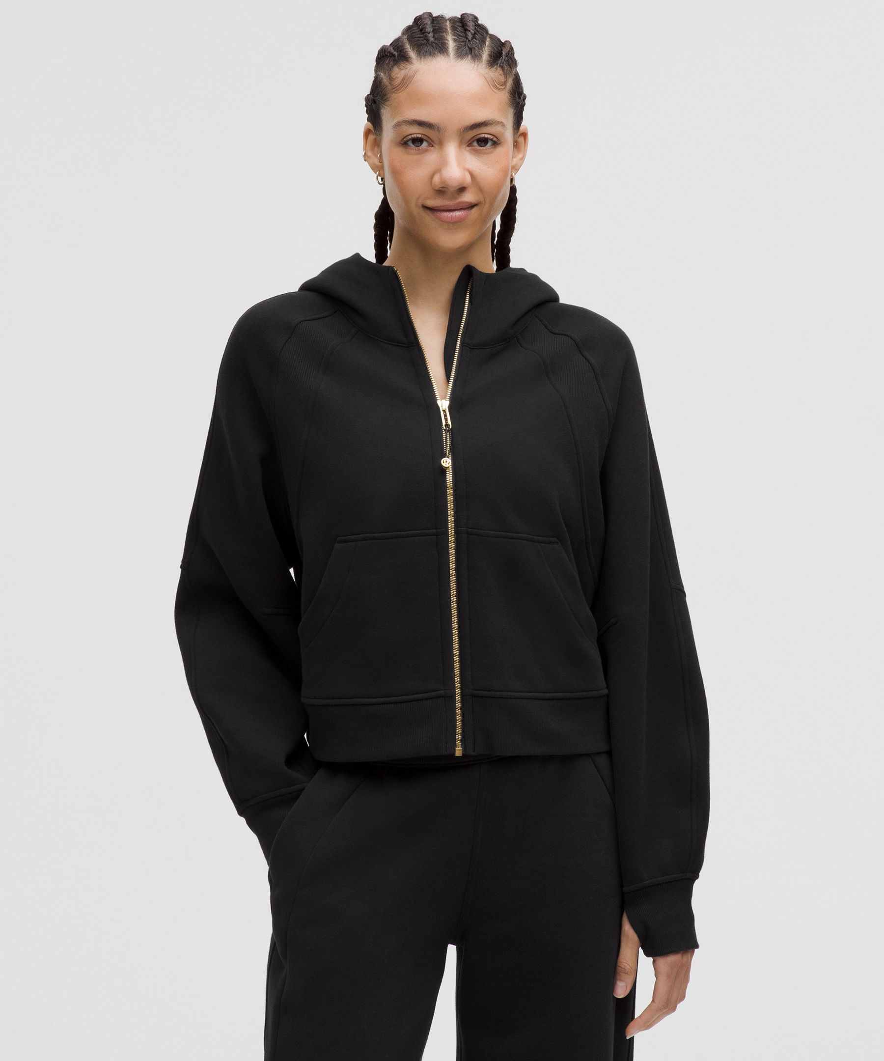 Scuba Oversized Full-Zip Hoodie - Black,Neutral