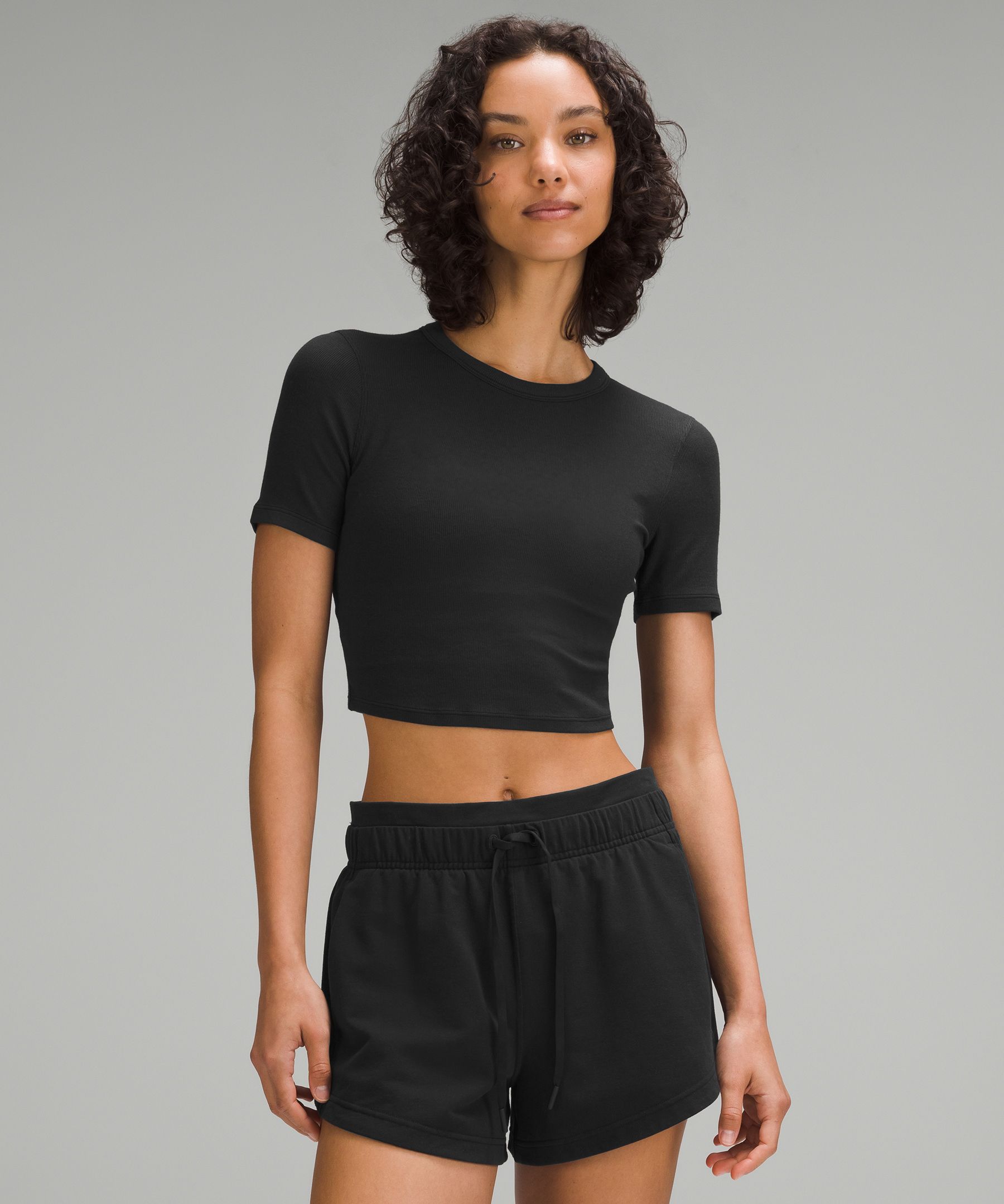 Shop Lululemon Hold Tight Straight Hem Cropped T-shirt