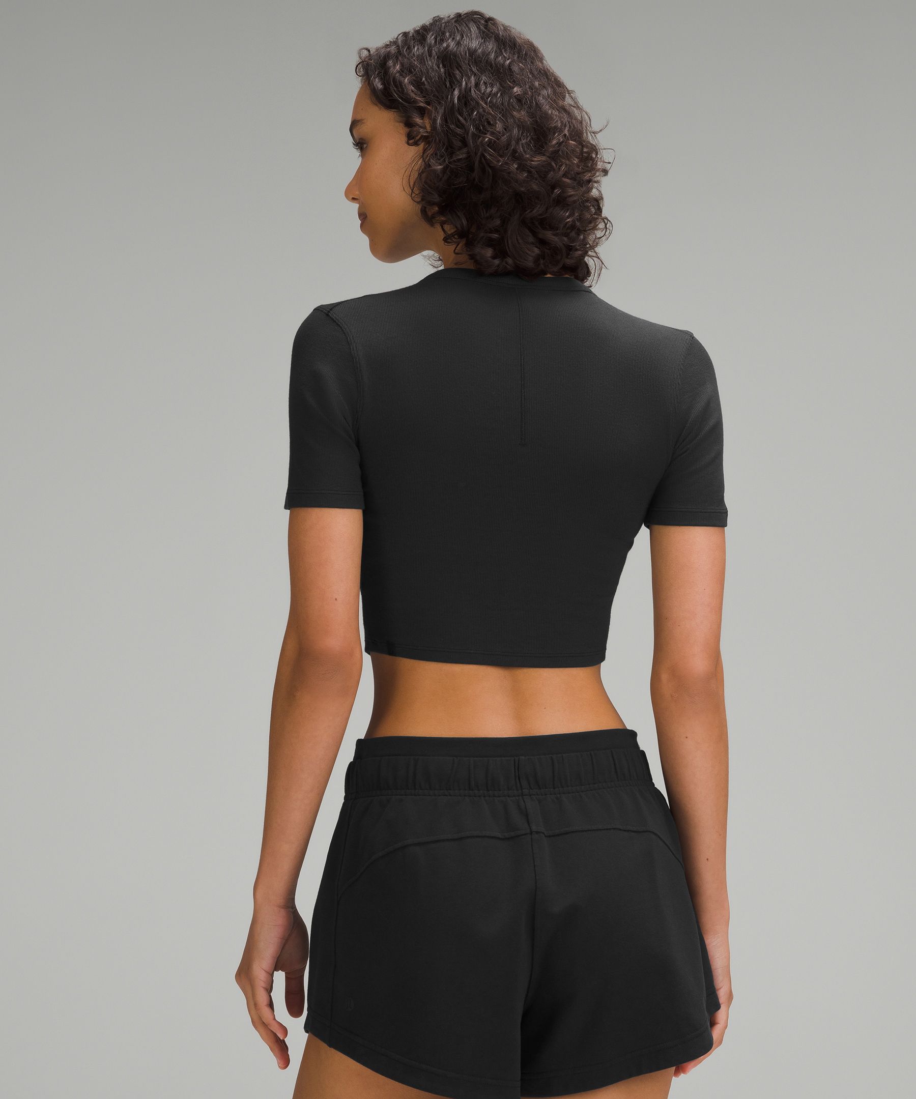 Shop Lululemon Hold Tight Straight Hem Cropped T-shirt