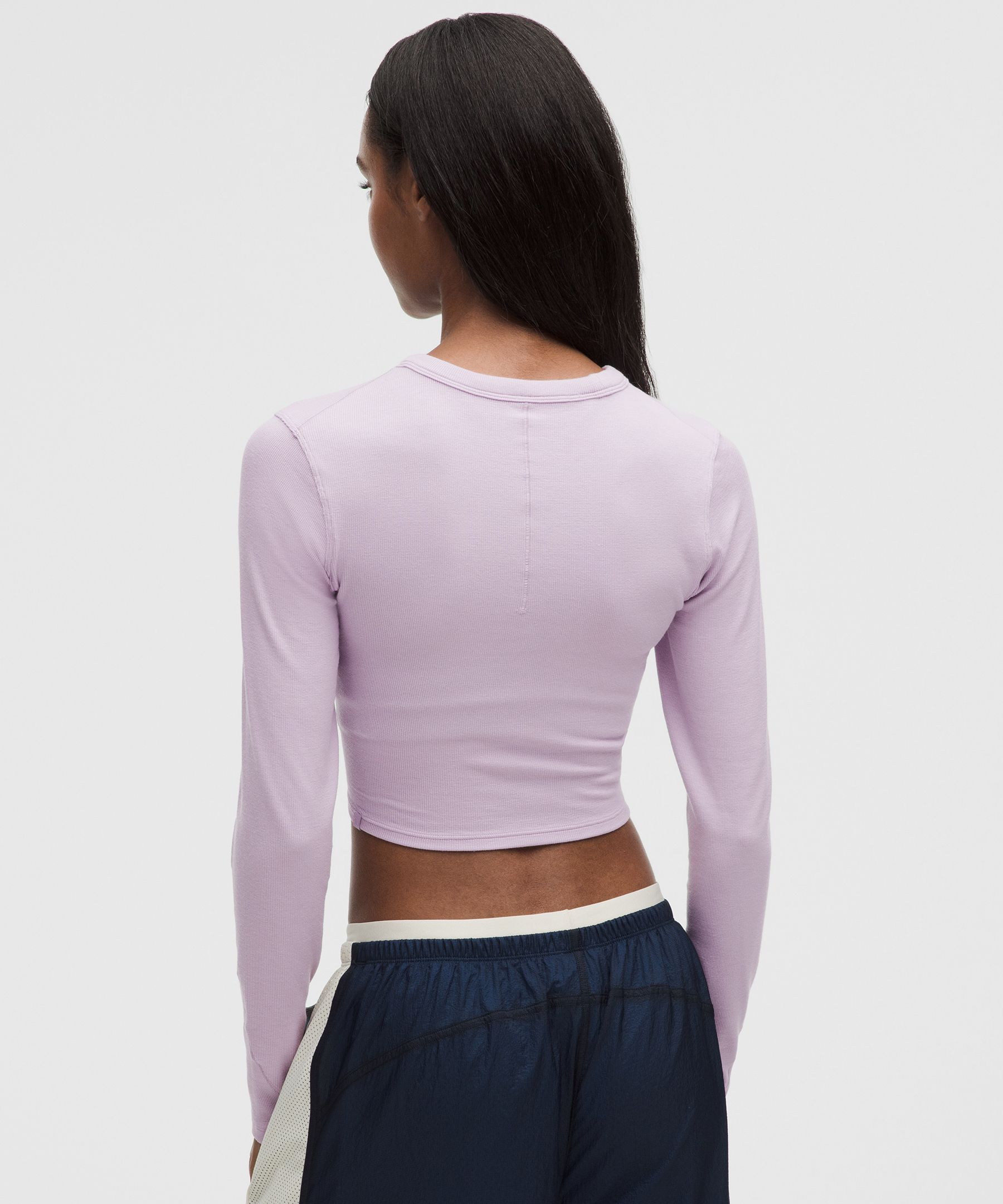 Hold Tight Straight-Hem Cropped Long-Sleeve Shirt