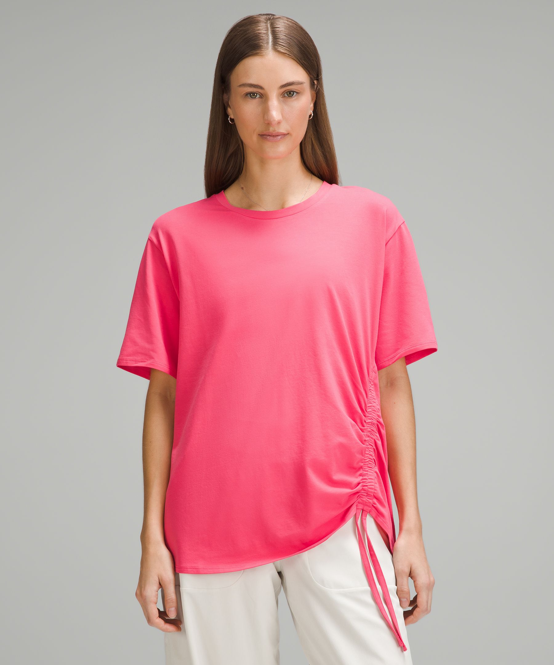 Side-Cinch Cotton T-Shirt