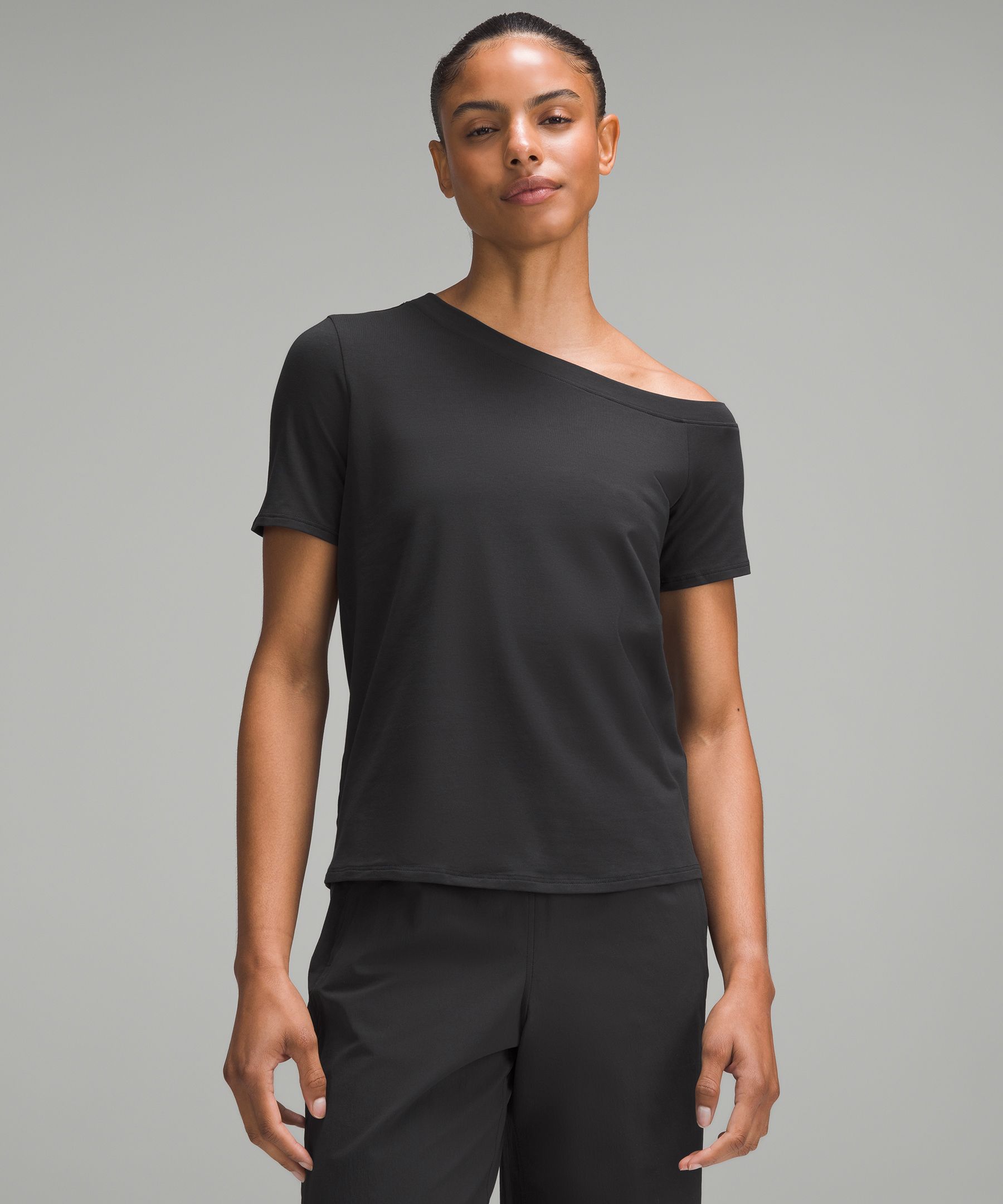 Off-The-Shoulder Cotton T-Shirt | Women's Short Sleeve Shirts & Tee's
