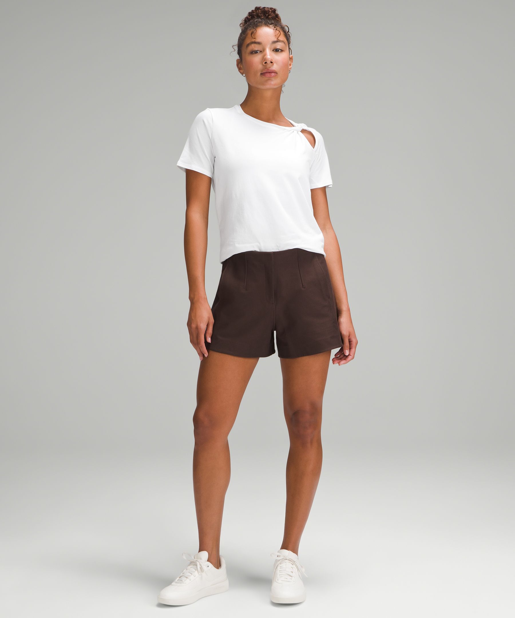Cotton Shoulder-Twist T-Shirt | Women's Short Sleeve Shirts & Tee's