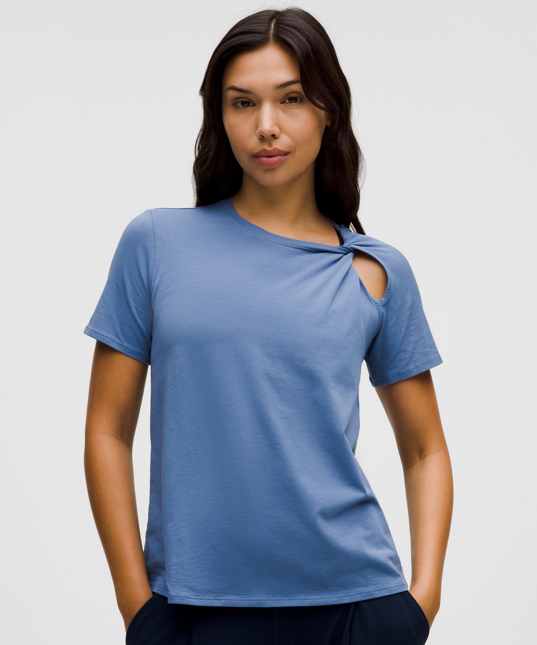 Cotton Shoulder-Twist T-Shirt