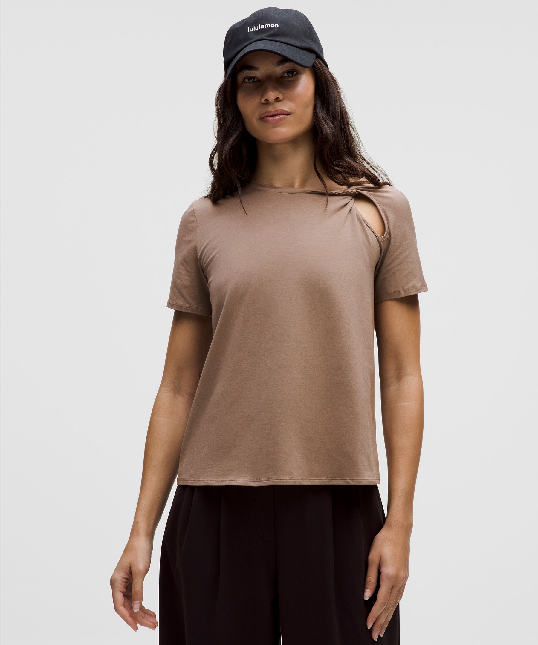 Cotton Shoulder-Twist T-Shirt