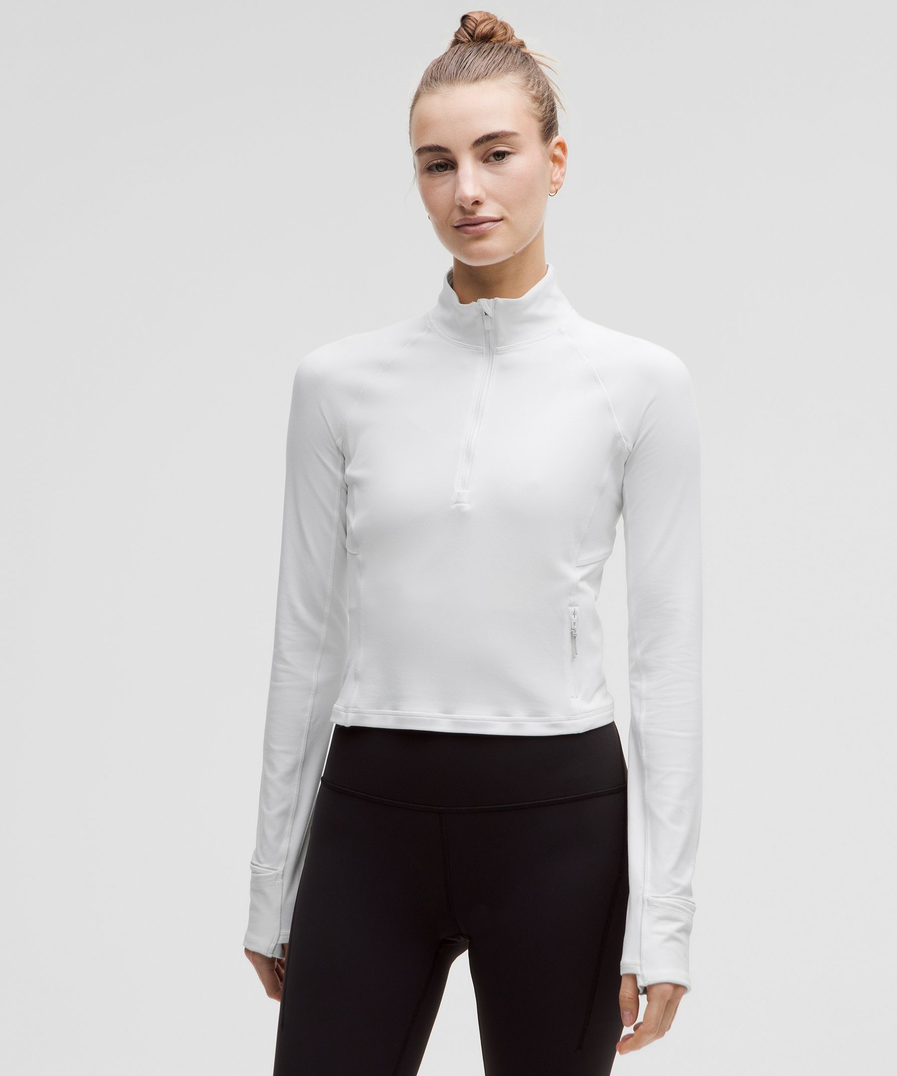 It's Rulu Cropped Half Zip Updated - White,Neutral