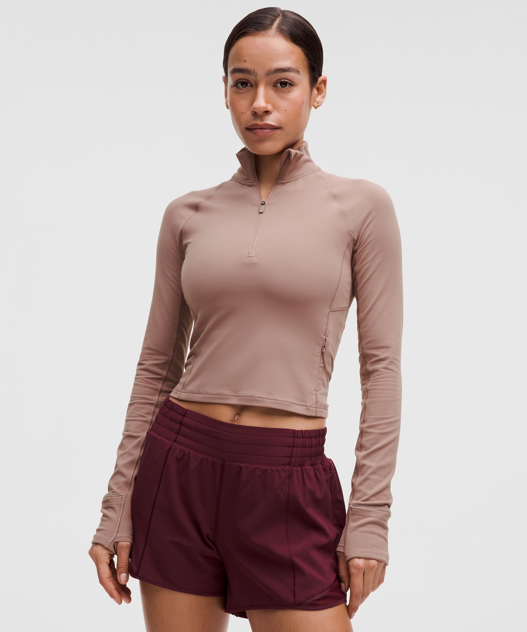 It's Rulu Cropped Half Zip Updated - Pink,Pastel,Neutral