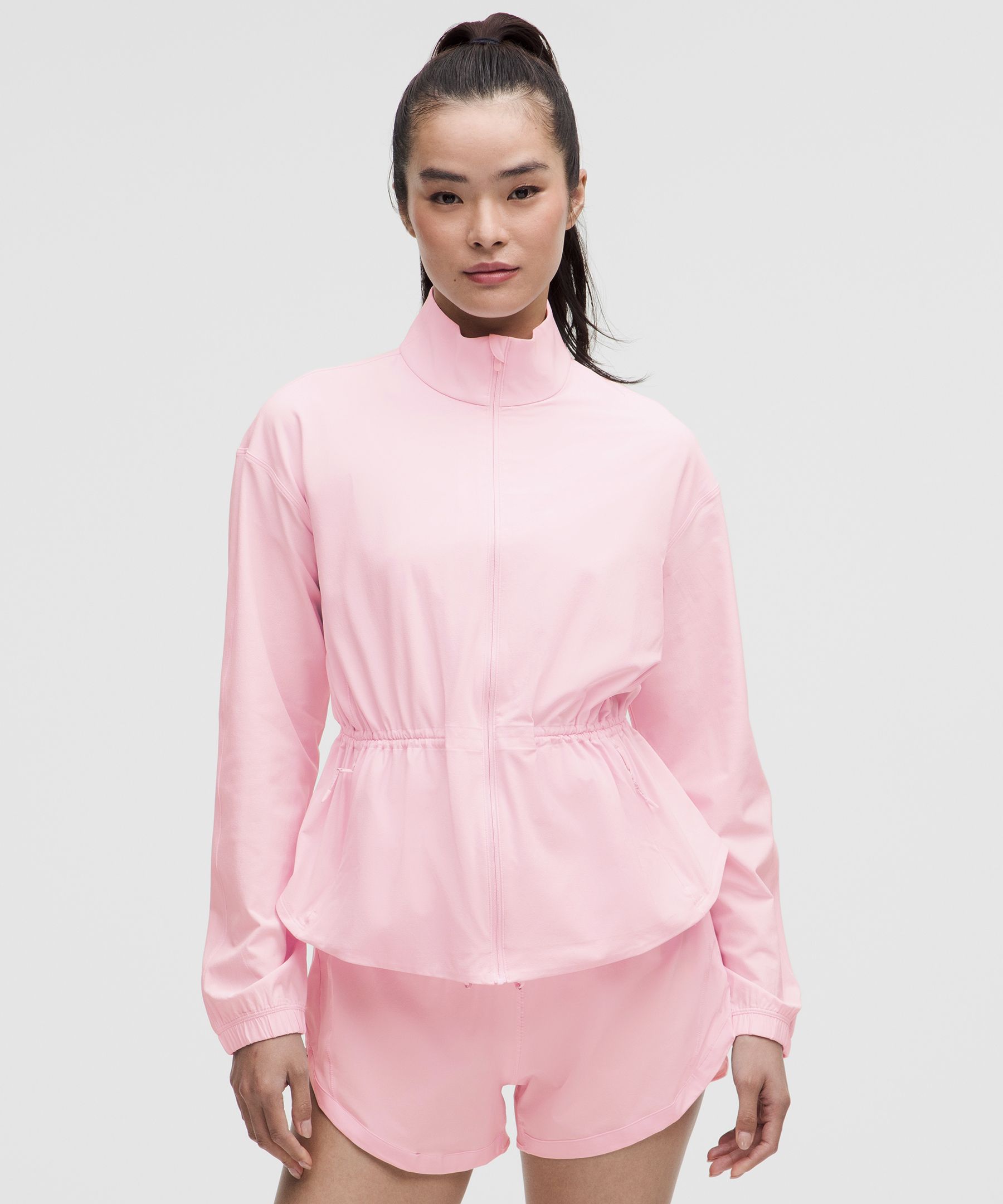 UV-Protective Cinch-Waist Running Jacket