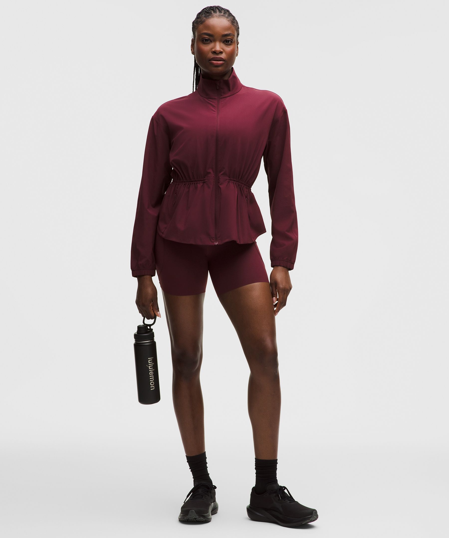 UV-Protective Cinch-Waist Running Jacket
