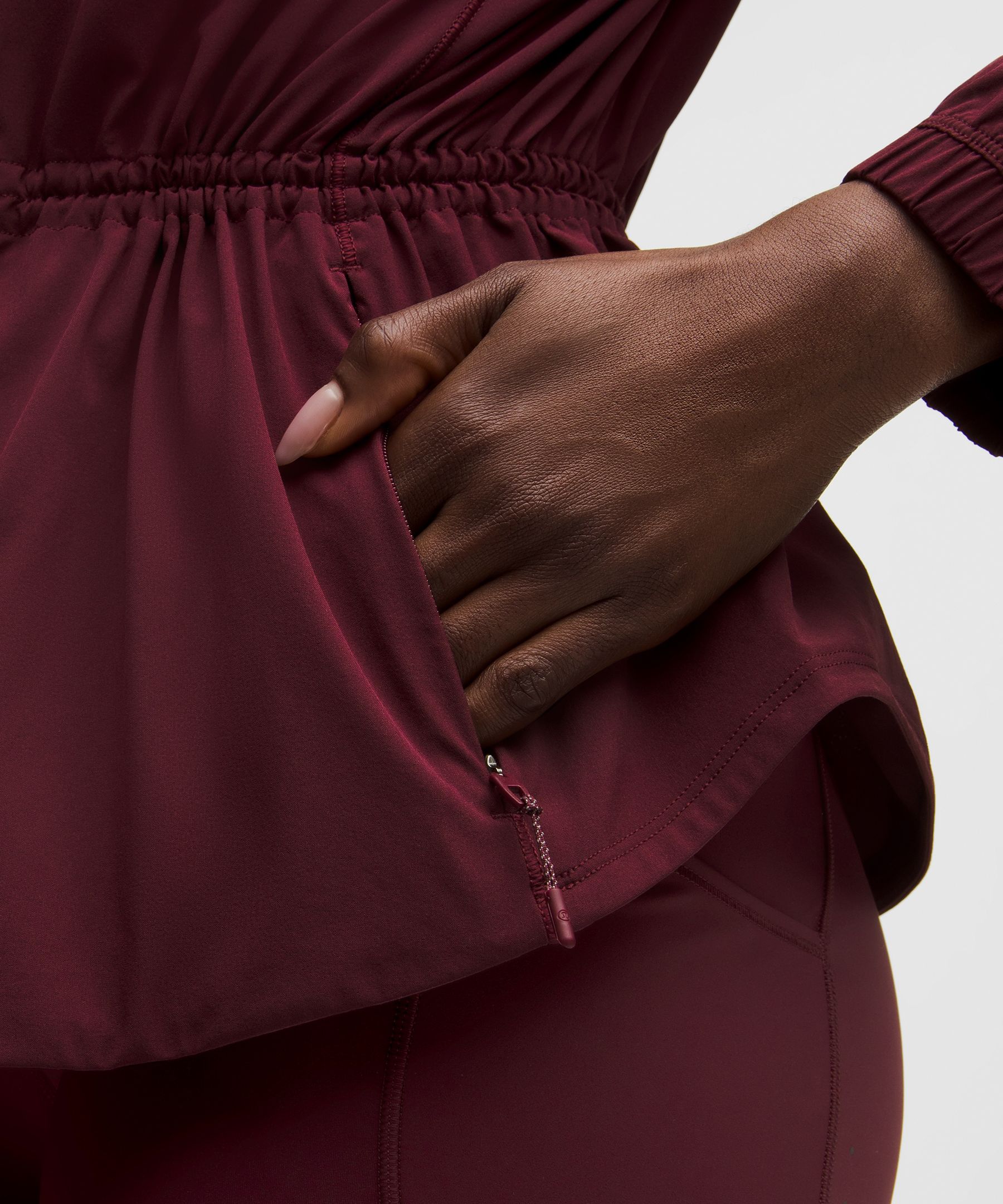 UV-Protective Cinch-Waist Running Jacket