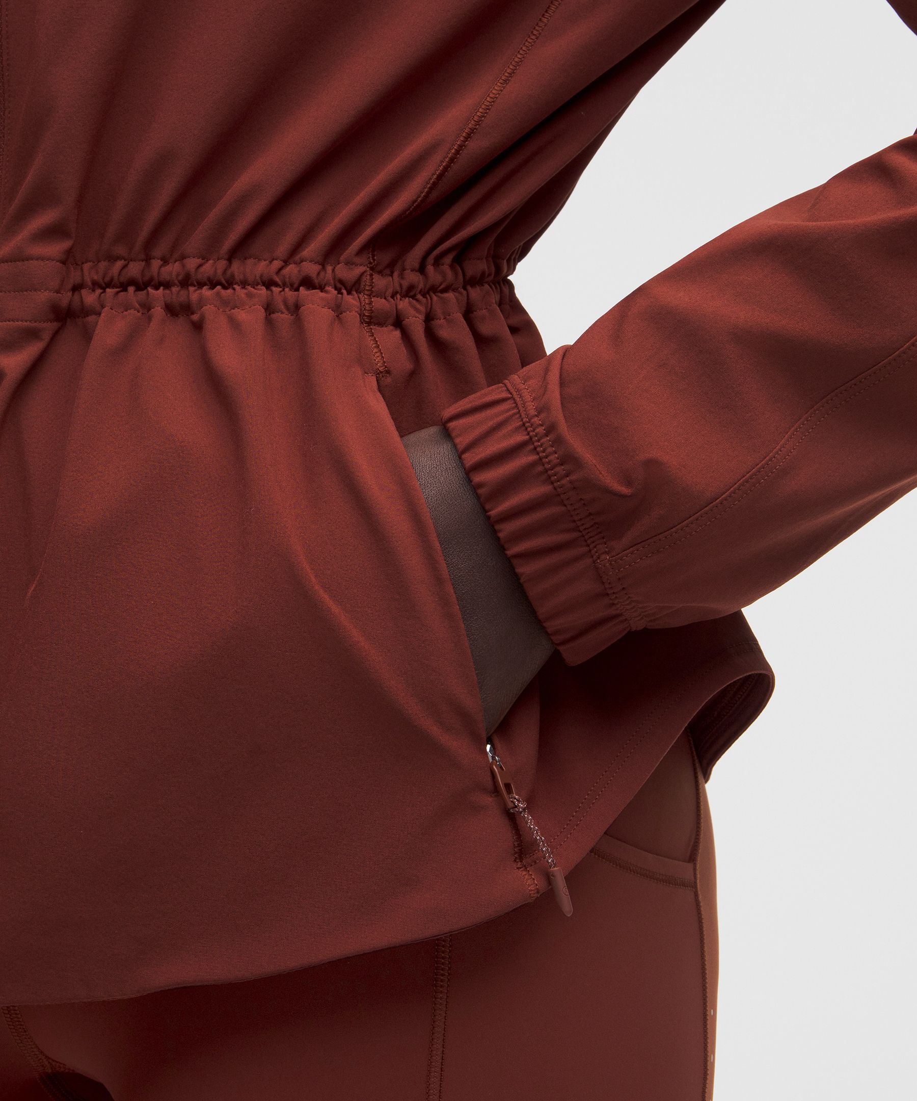 UV-Protective Cinch-Waist Running Jacket