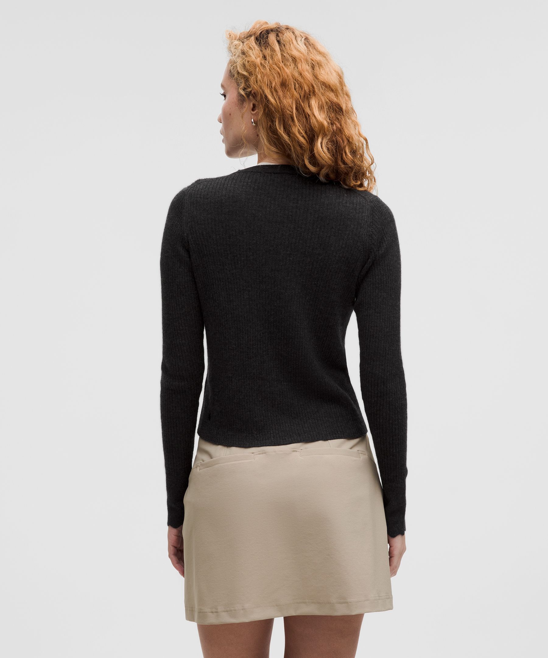 Lululemon Cashmere Scalloped Cuff Cardigan