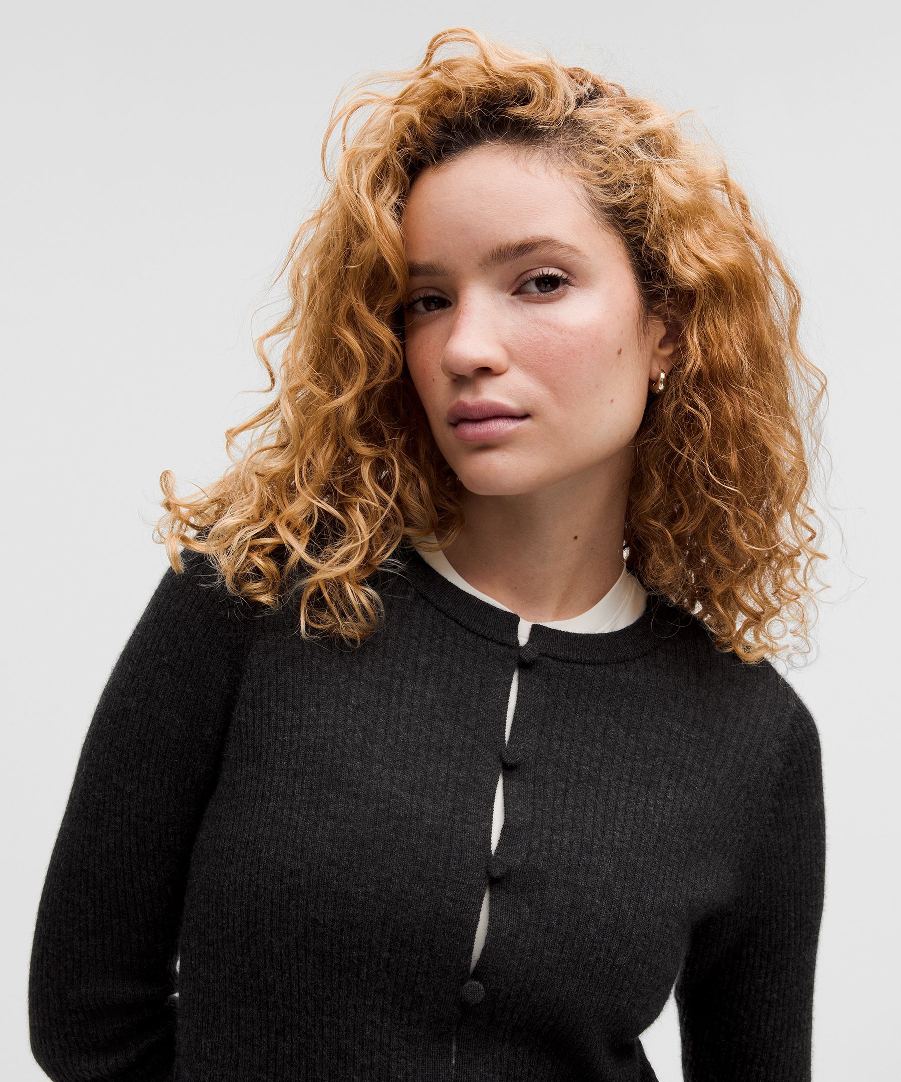 Lululemon Cashmere Scalloped Cuff Cardigan