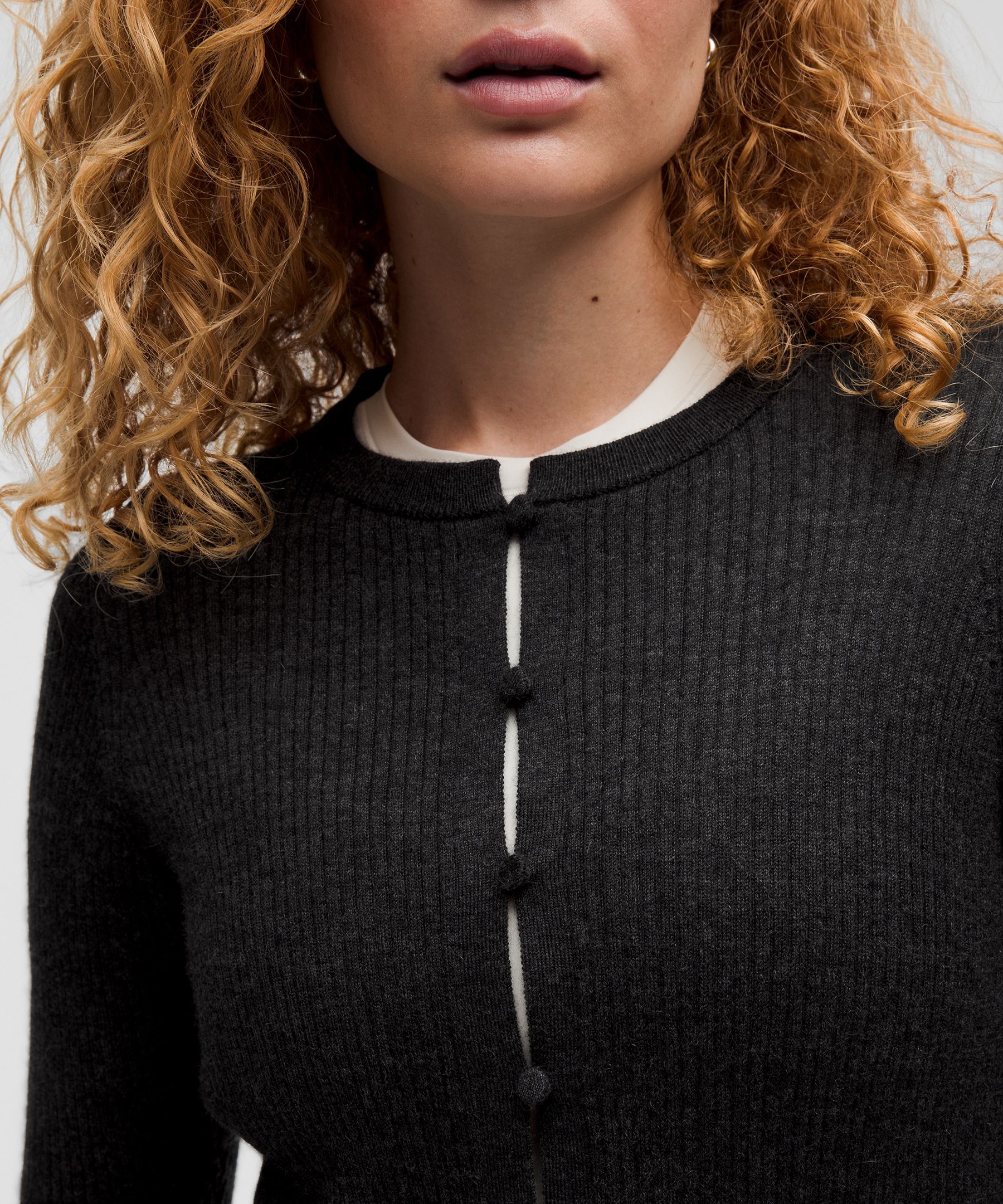 Lululemon Cashmere Scalloped Cuff Cardigan