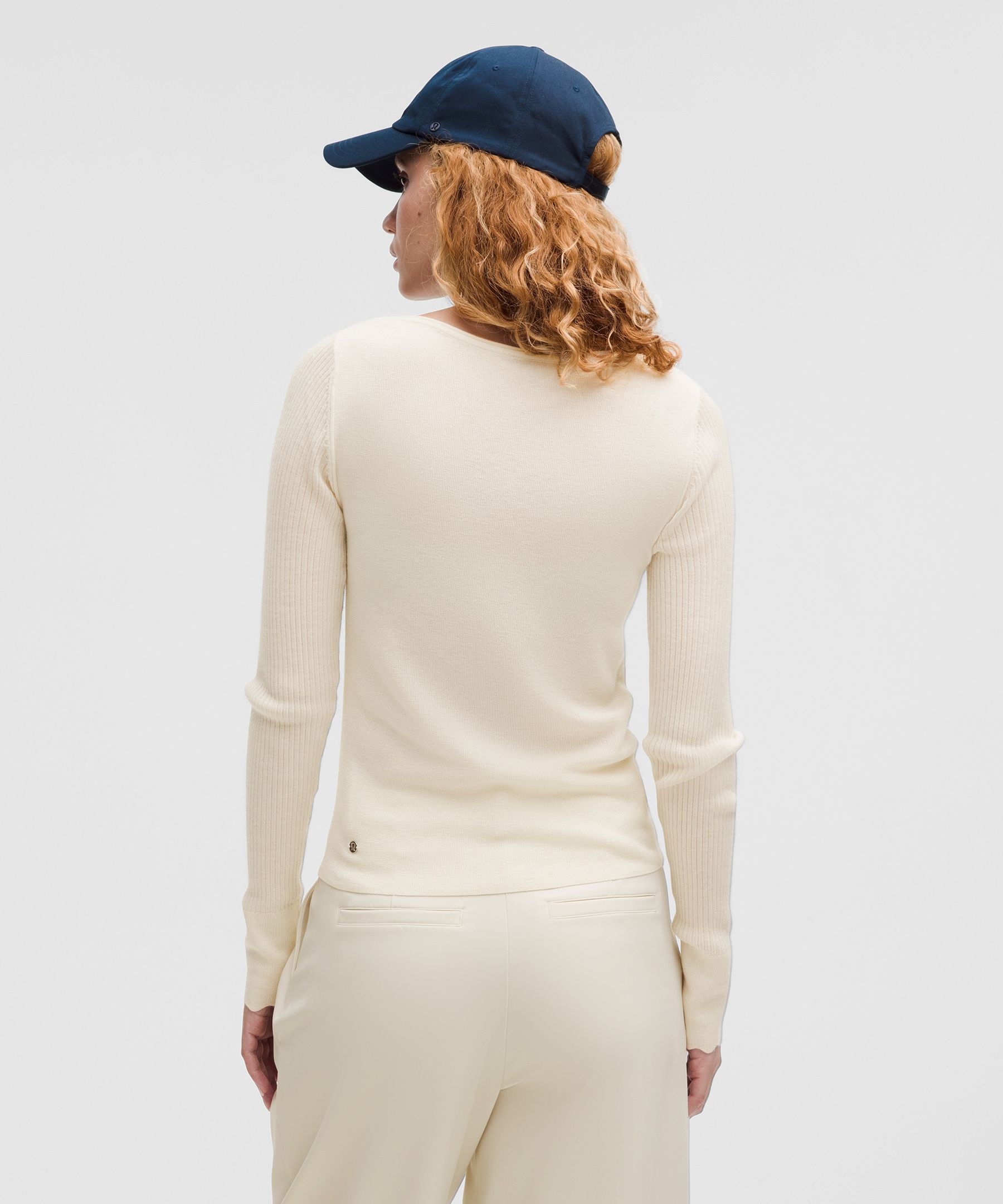 Lululemon Cashmere Scalloped Cuff Crewneck
