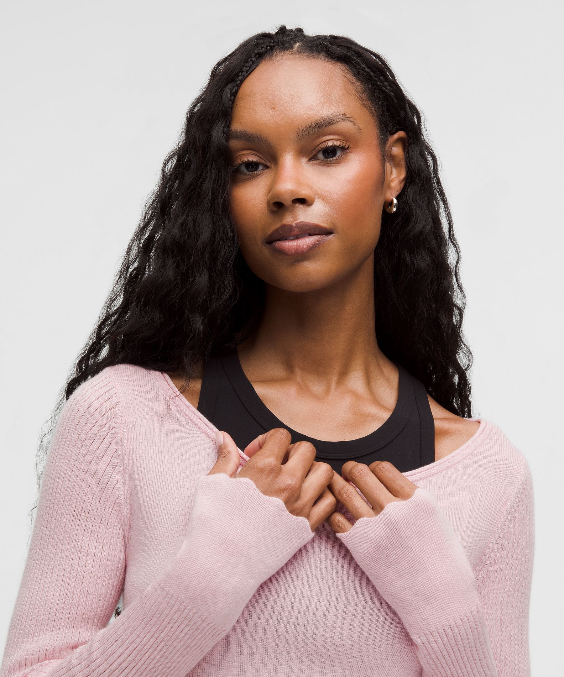 Lululemon Cashmere Scalloped Cuff Crewneck